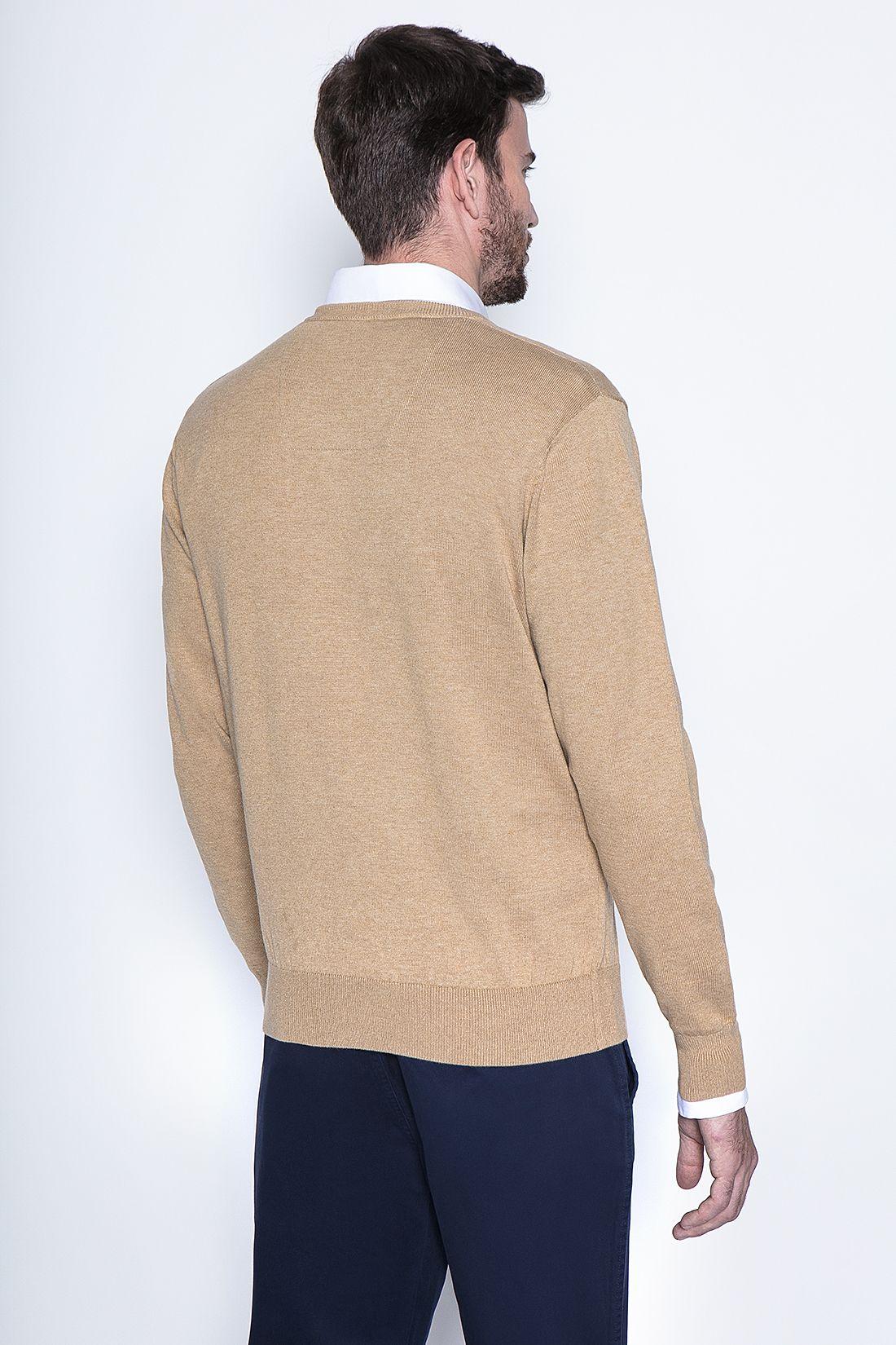 Melange Sweater Smart Casual L/S Camel-1