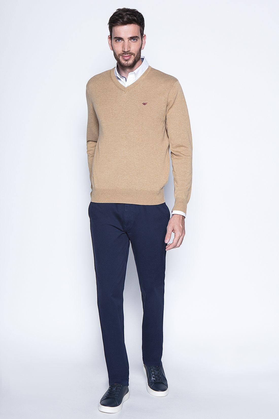 Melange Sweater Smart Casual L/S Camel-3