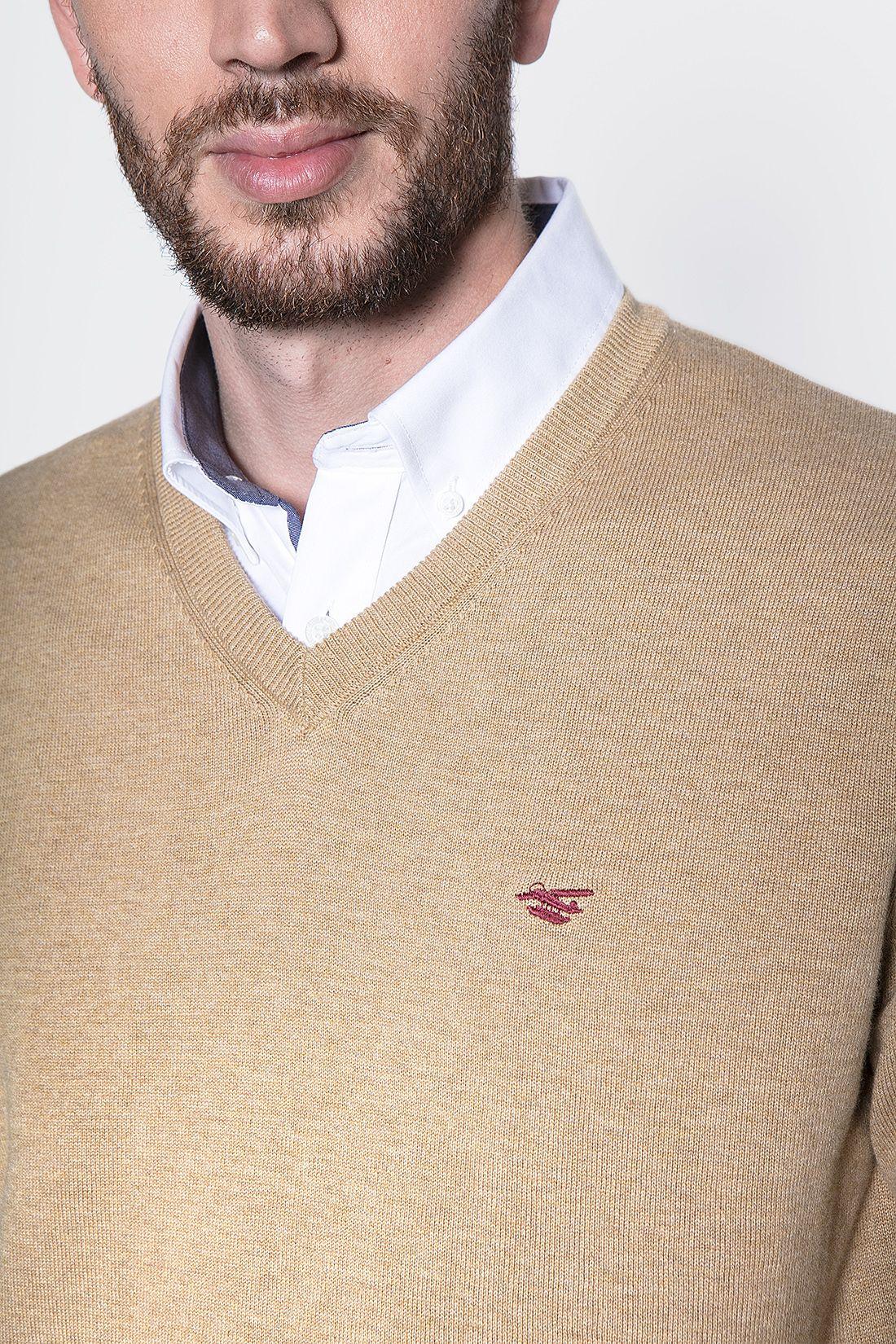 Melange Sweater Smart Casual L/S Camel-4