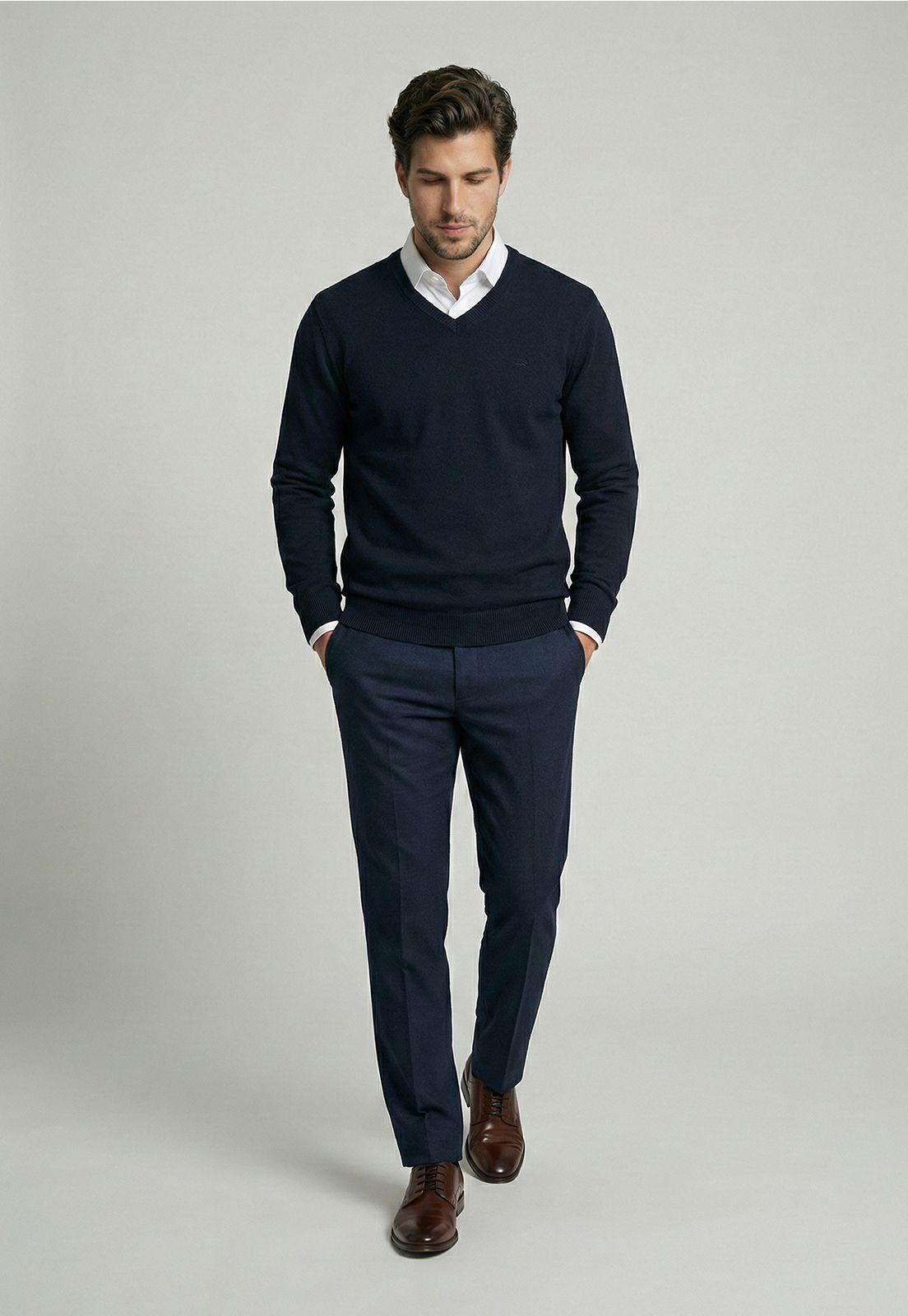 Sweater Arizona V-Neck Navy-1