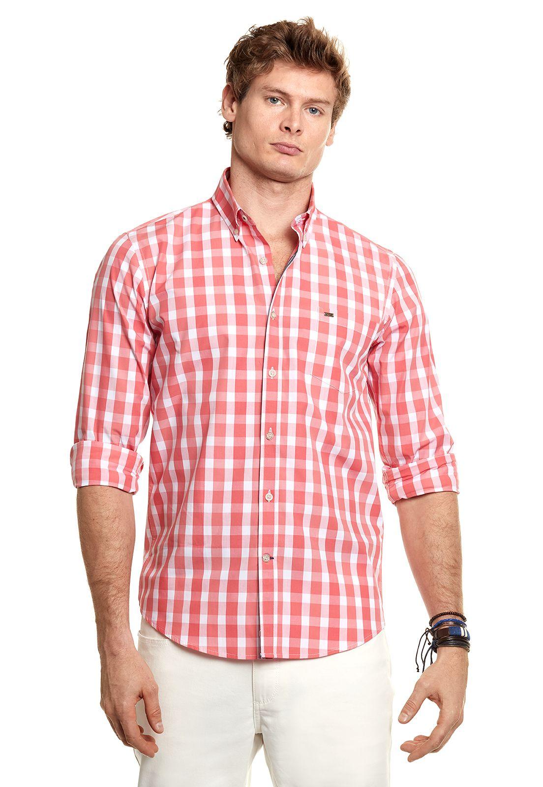 CAMISA CHECKERED CHICAGO FJ CORAL-0