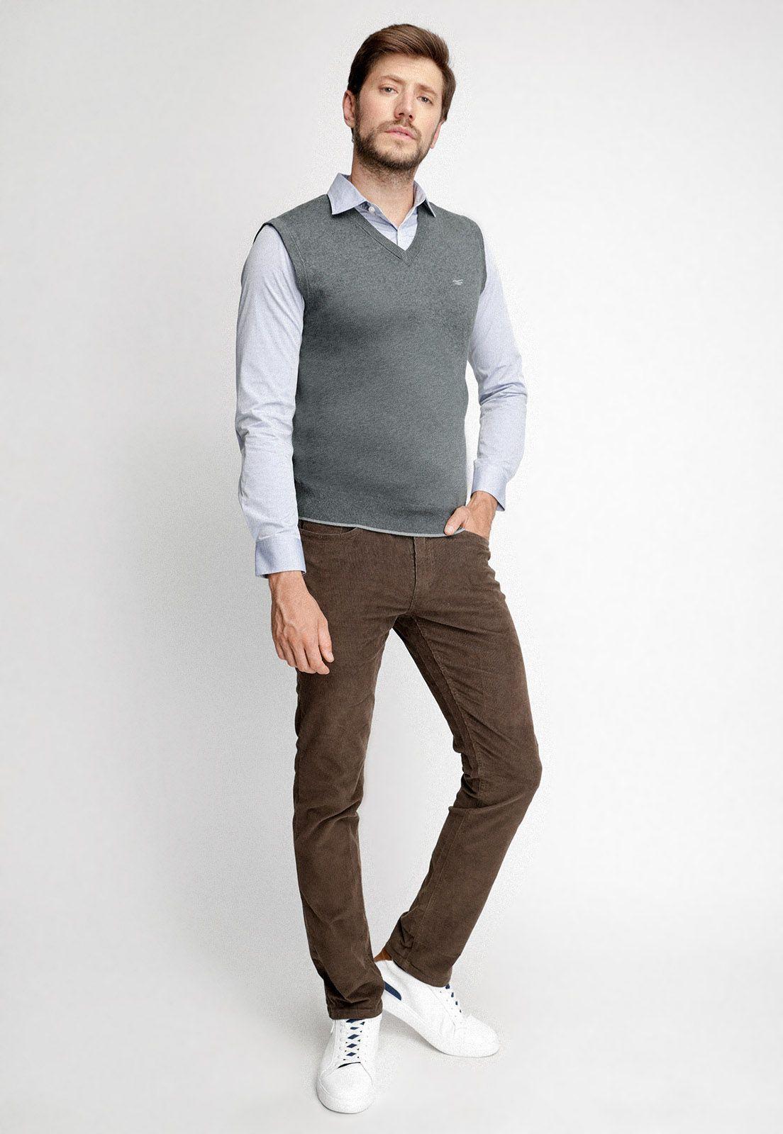 Sweater Sin Mangas Smart Casual Grafito Melange-3