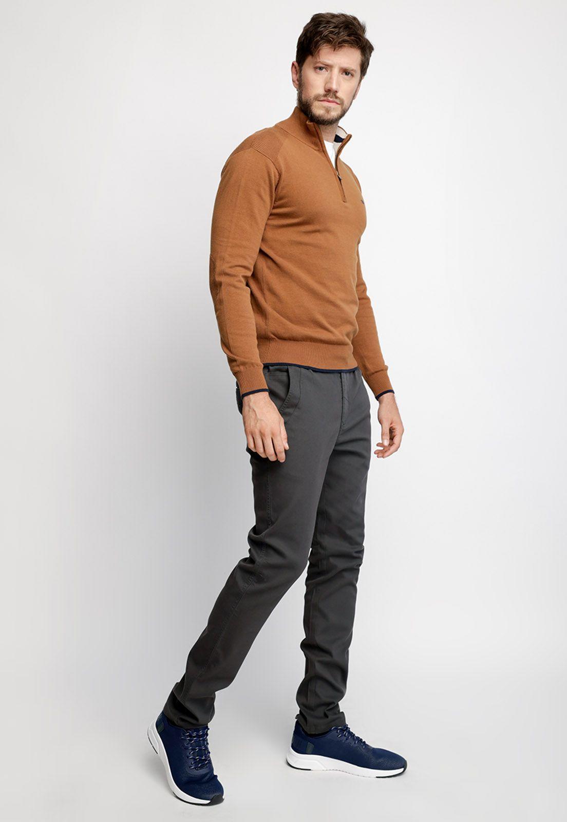 Sweater London Smart Casual Camel-3