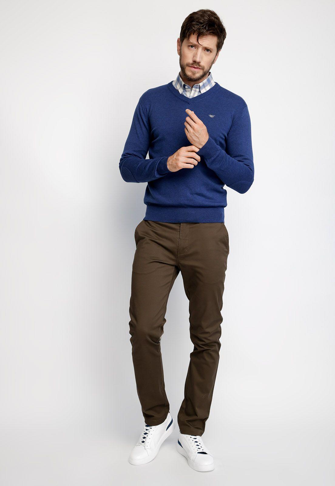 Sweater Melange Smart Casual Blue Melange-3