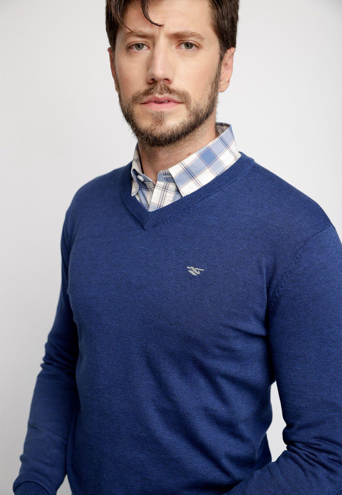 Sweater Melange Smart Casual Blue Melange-2