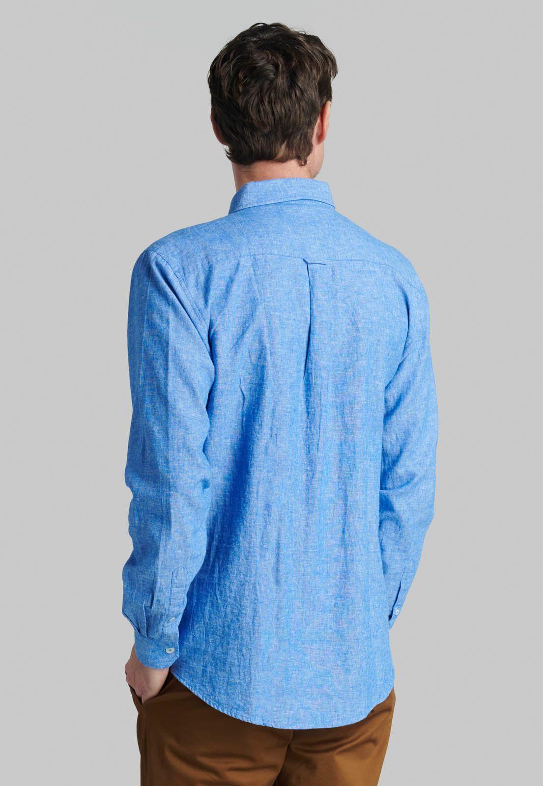 Camisa Sport Lino Lowell Blue-3