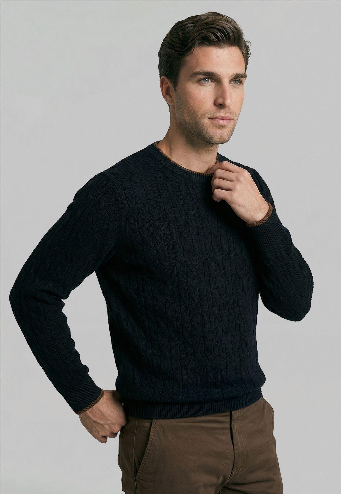 Sweater Leicester Navy Melange-0