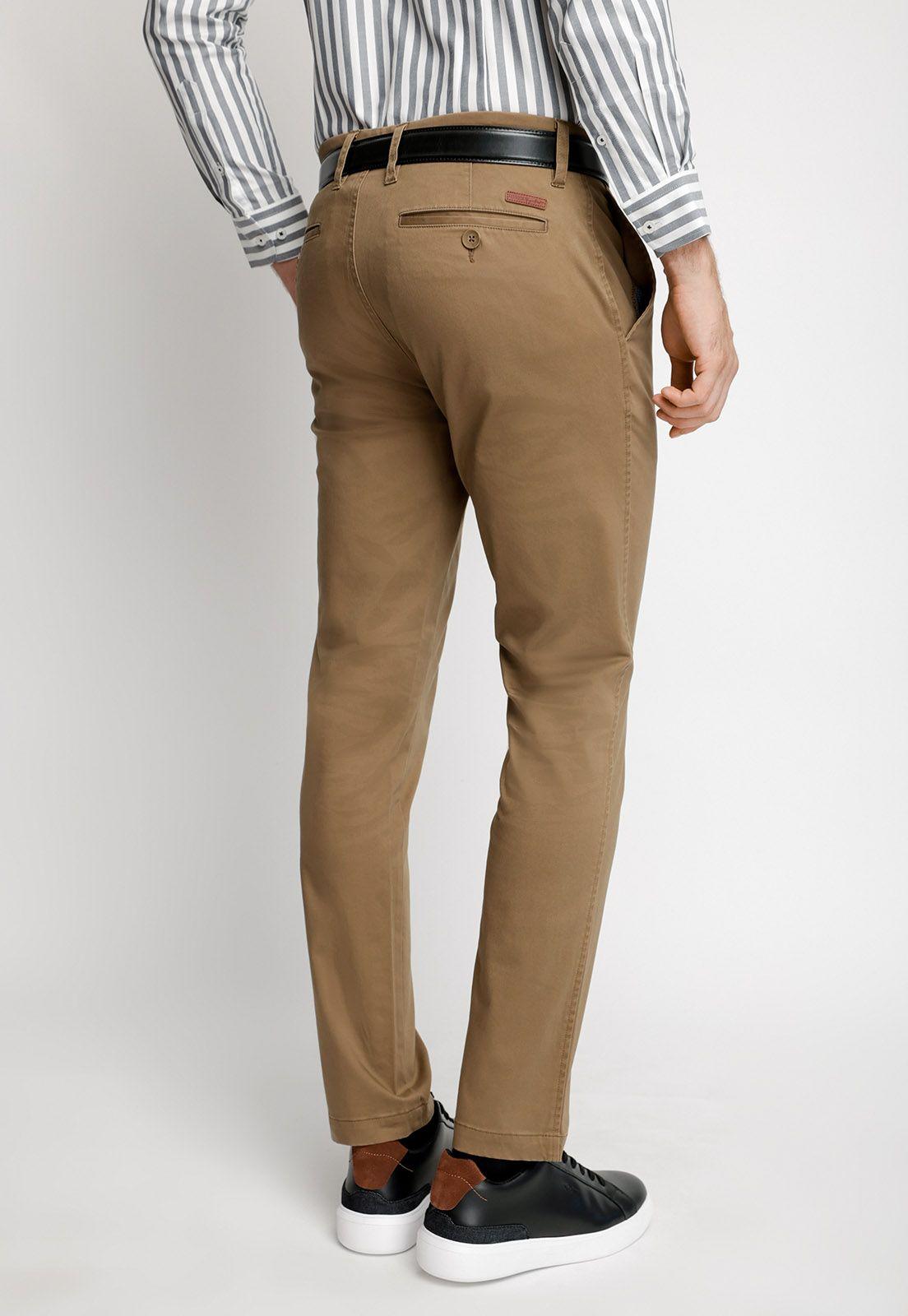 Pantalón Twill Sin Pliegues Slim L/31 Toasted-1