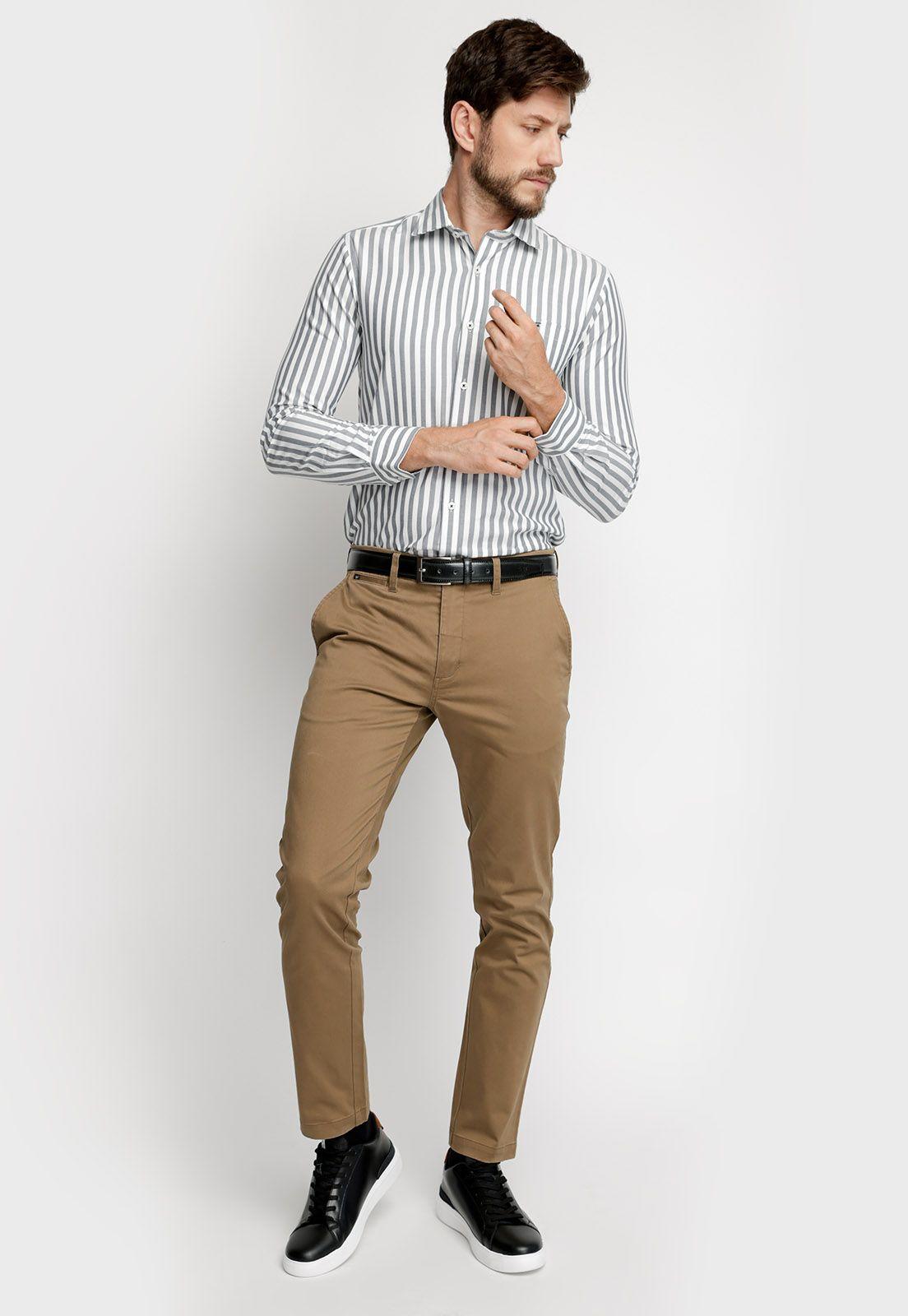 Pantalón Twill Sin Pliegues Slim L/31 Toasted-3
