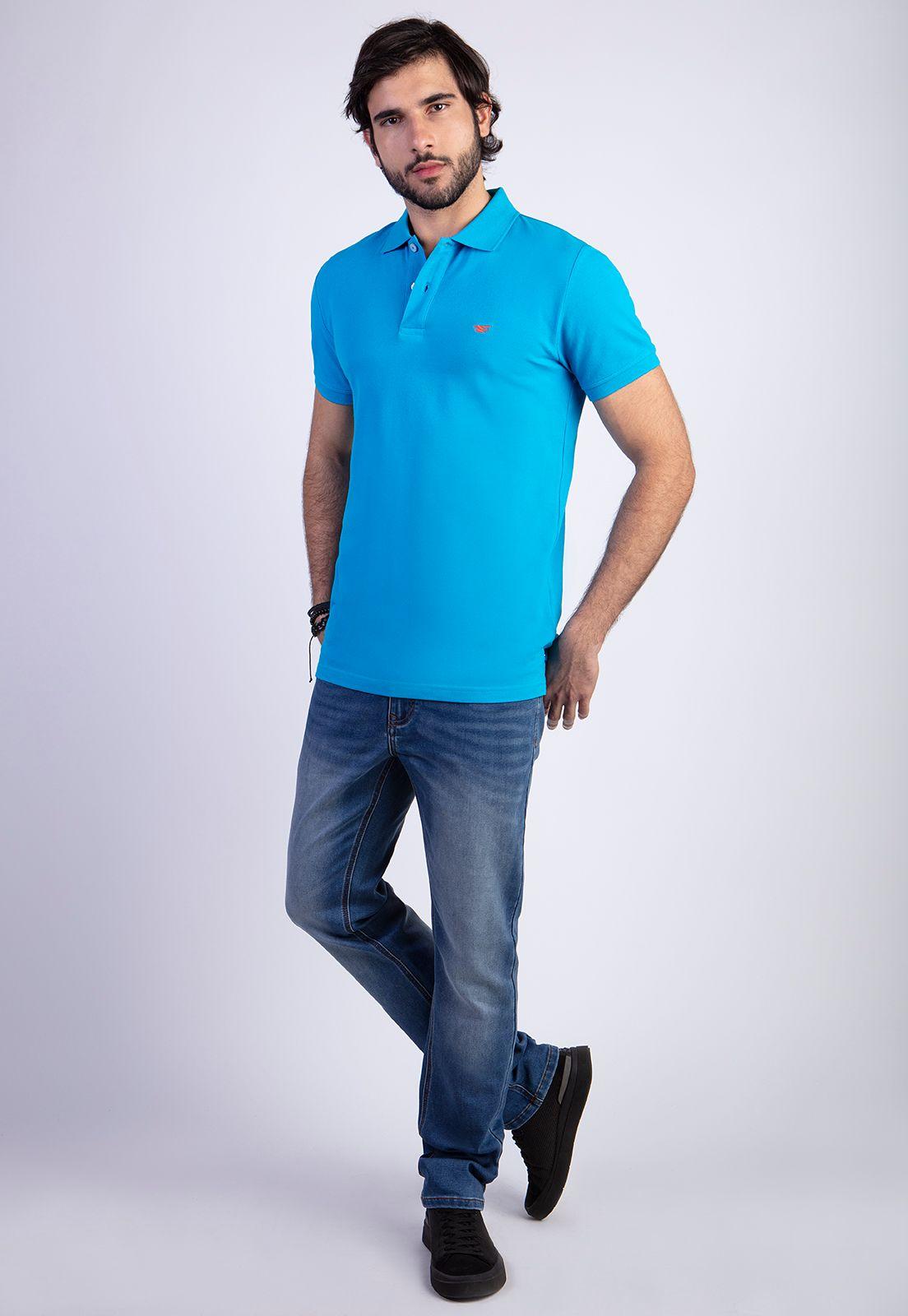 Polera Polo Básica Turquoise-2