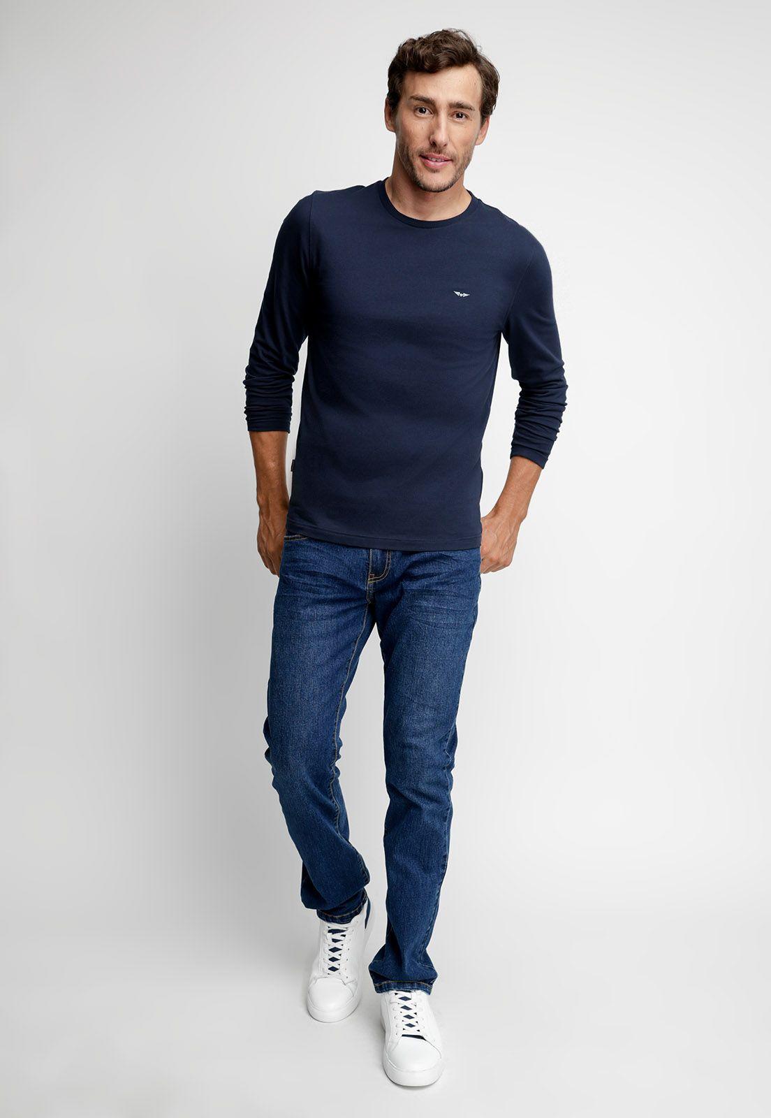Polera Básica Manga Larga Navy Fe-3