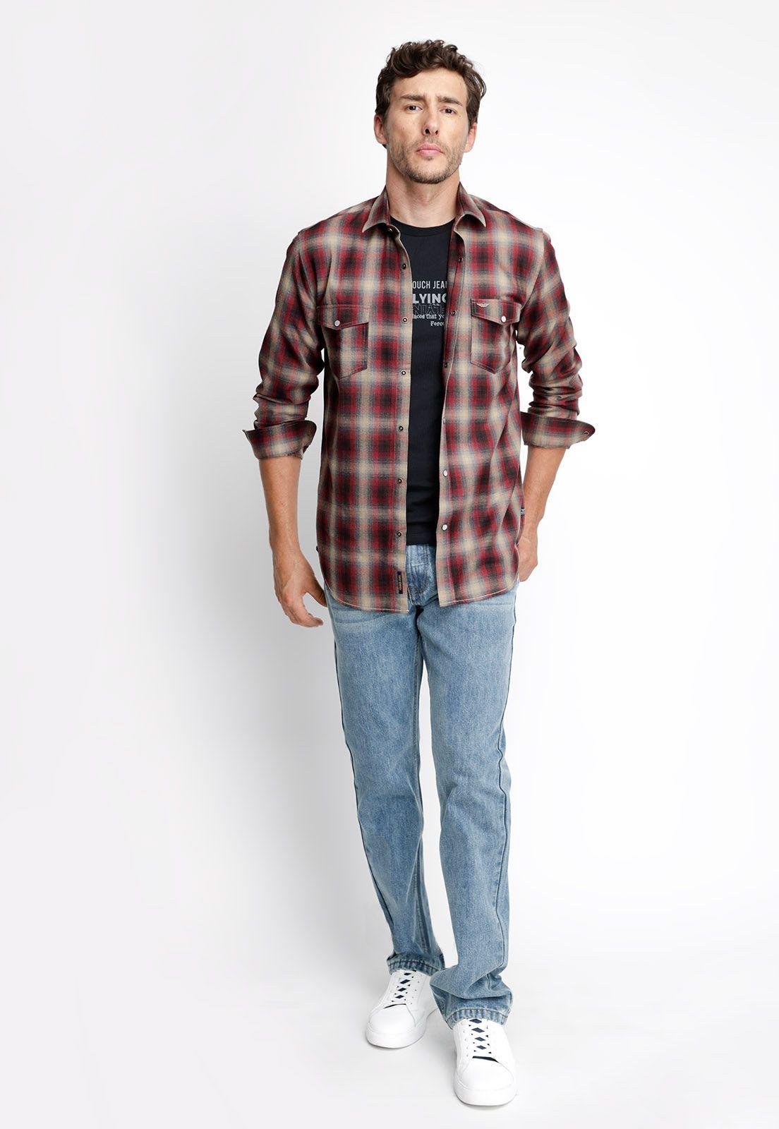 Camisa Checkered College Fj Red-3