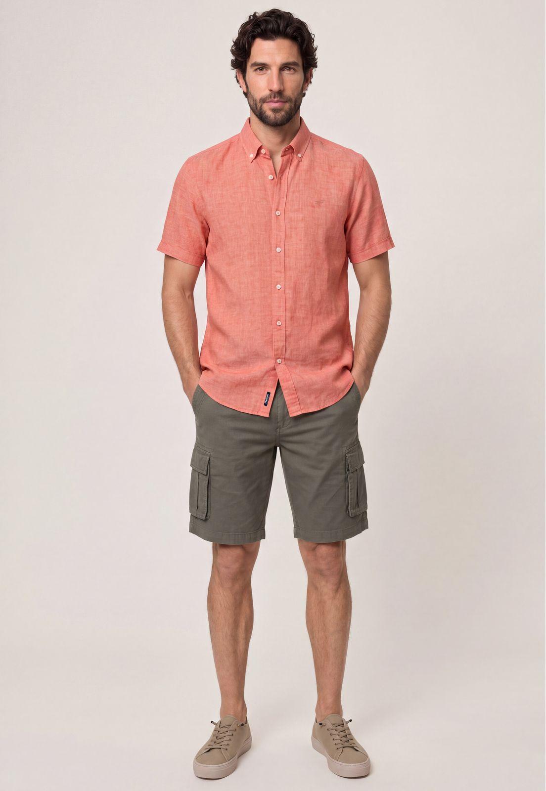 Camisa Sport Lino Atlanta Coral-1