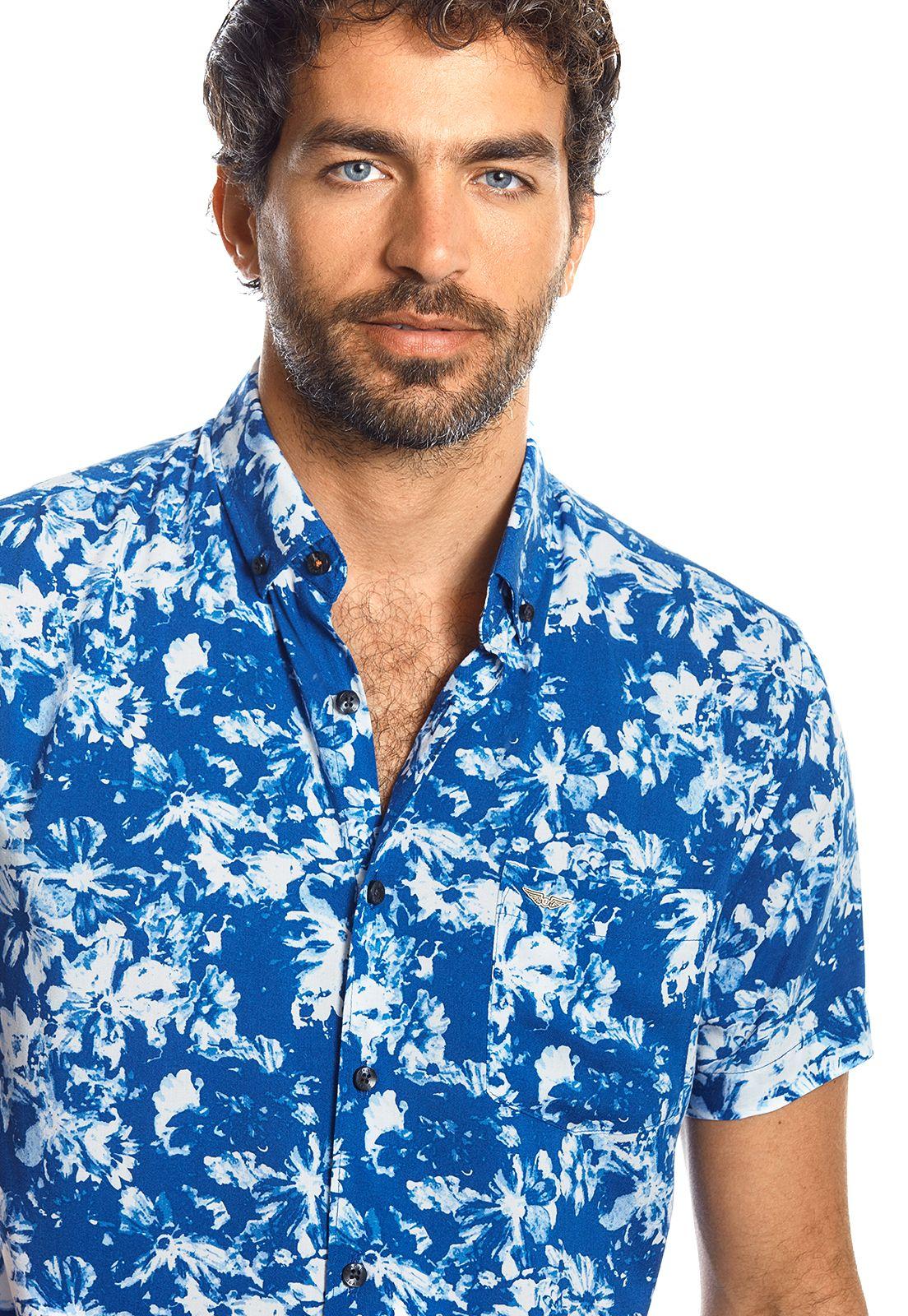 Camisa Manga Corta Estampada San Diego Blue-3