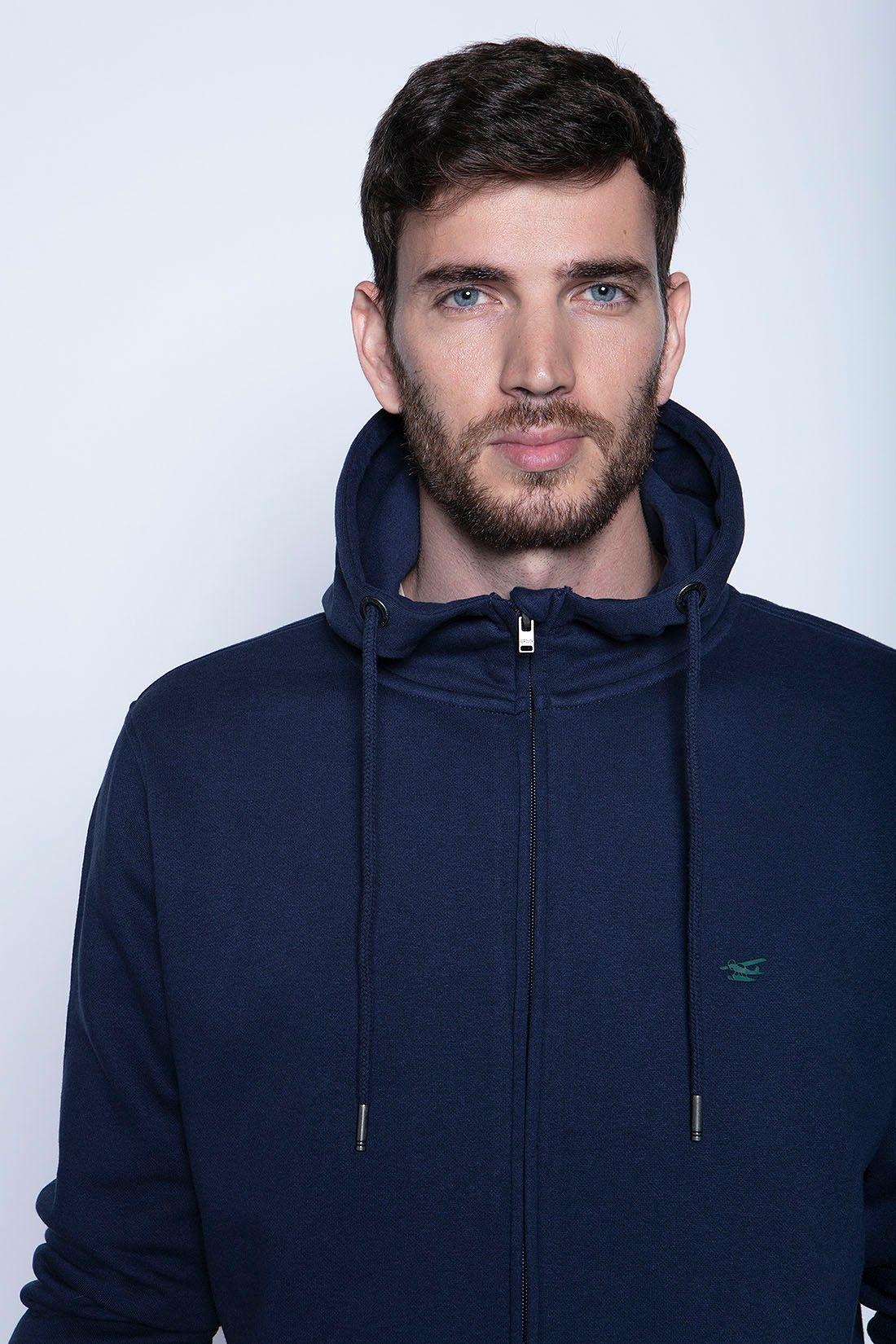 Polerón Básico Full Zipper Blue-2