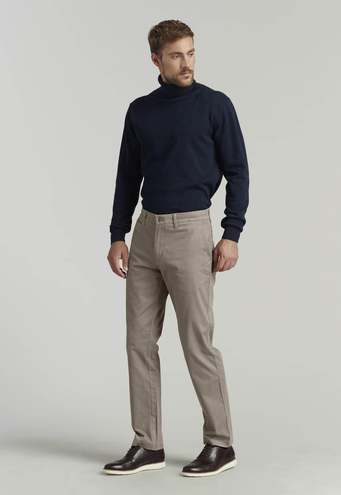 Pantalón Twill Without Pleats L/31 Business Brown-1