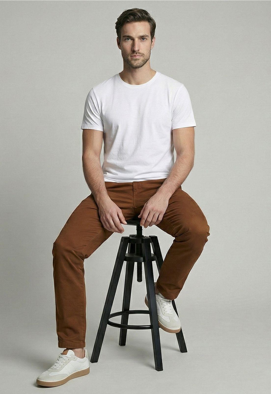 Pantalón Twill Without Pleats L/31 Lt  Camel-4