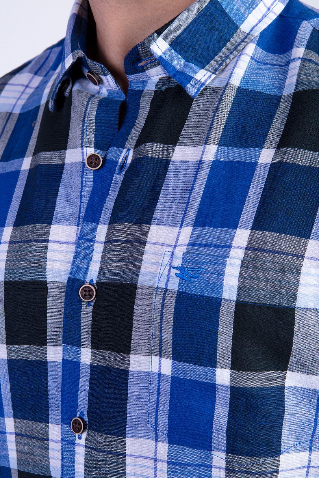 Camisa Checkered Irving F Navy-3