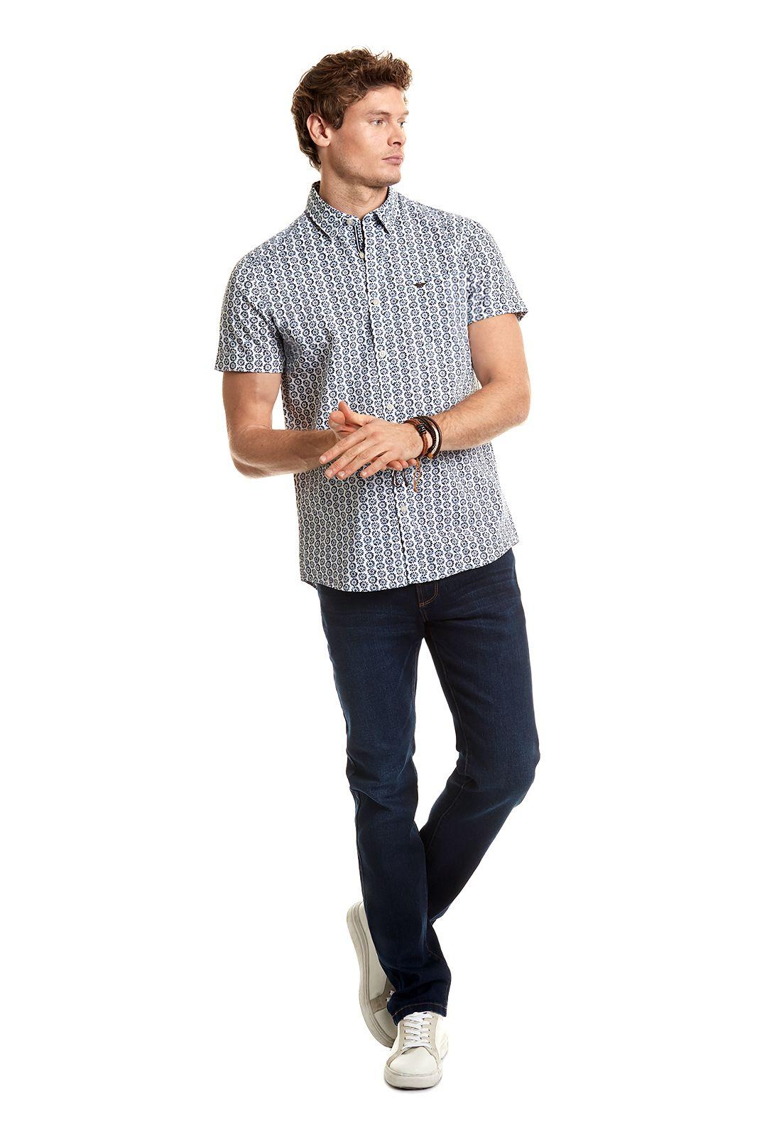 Camisa Estampada Irving Fj Blue-1