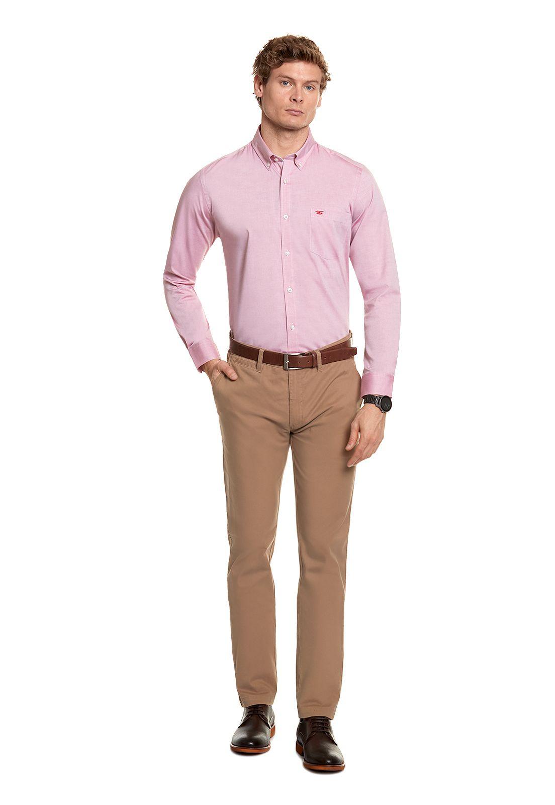 Camisa Oxford Smart Casual Red-1