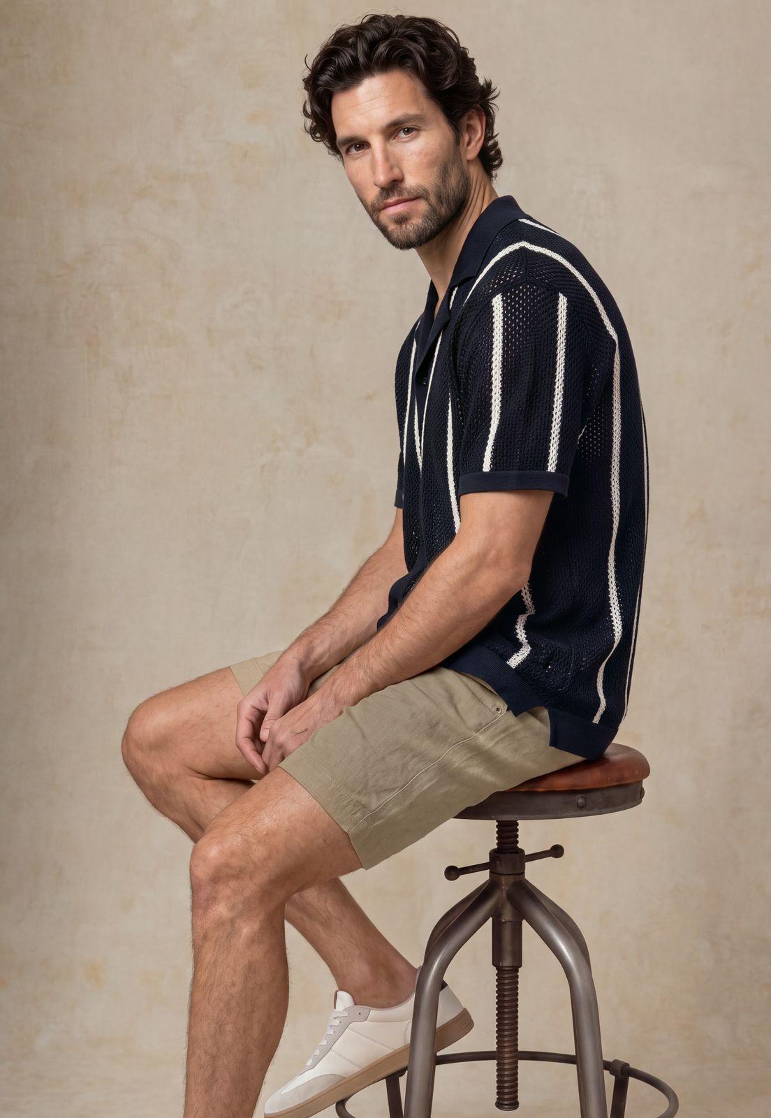 Camisa Tejida California Navy-4