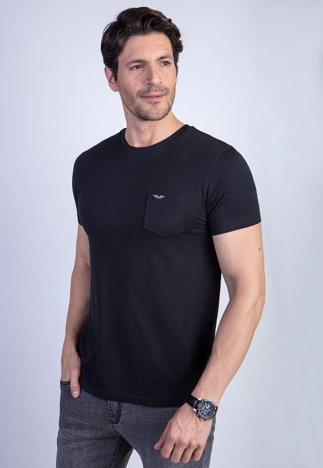 Polera Básica Bolsillo Houston Black-0