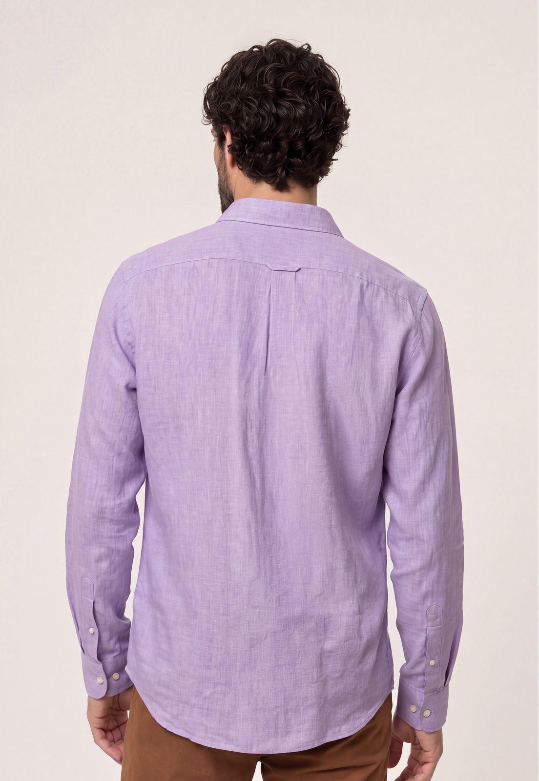 Camisa Sport Lino Melange Violet-2