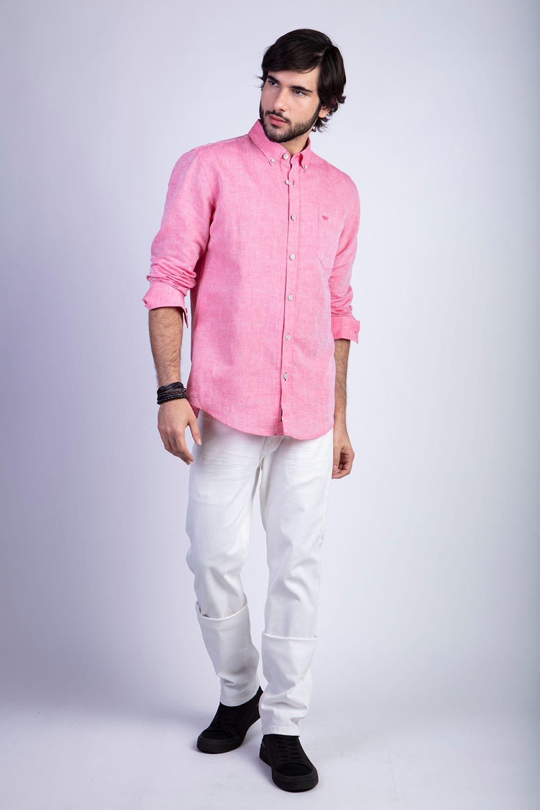 Camisa Sport Lino F Coral-2