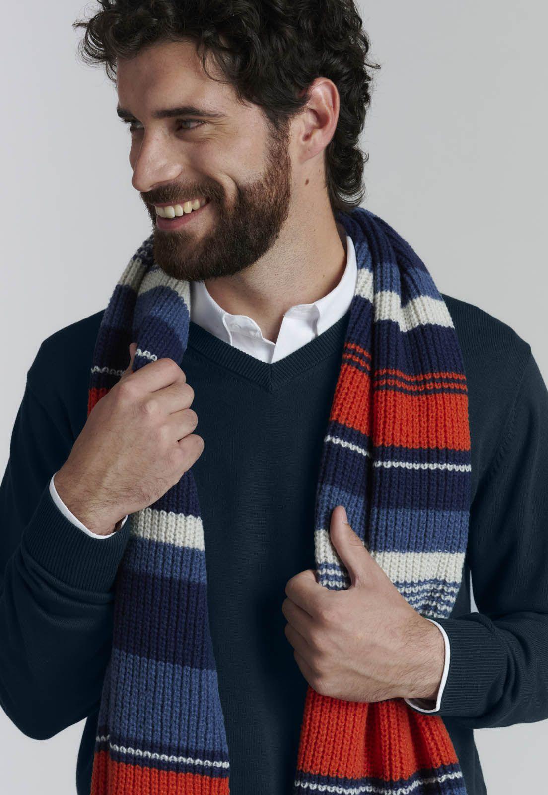 Sweater V Neck Solido F Smart Casual Navy-4