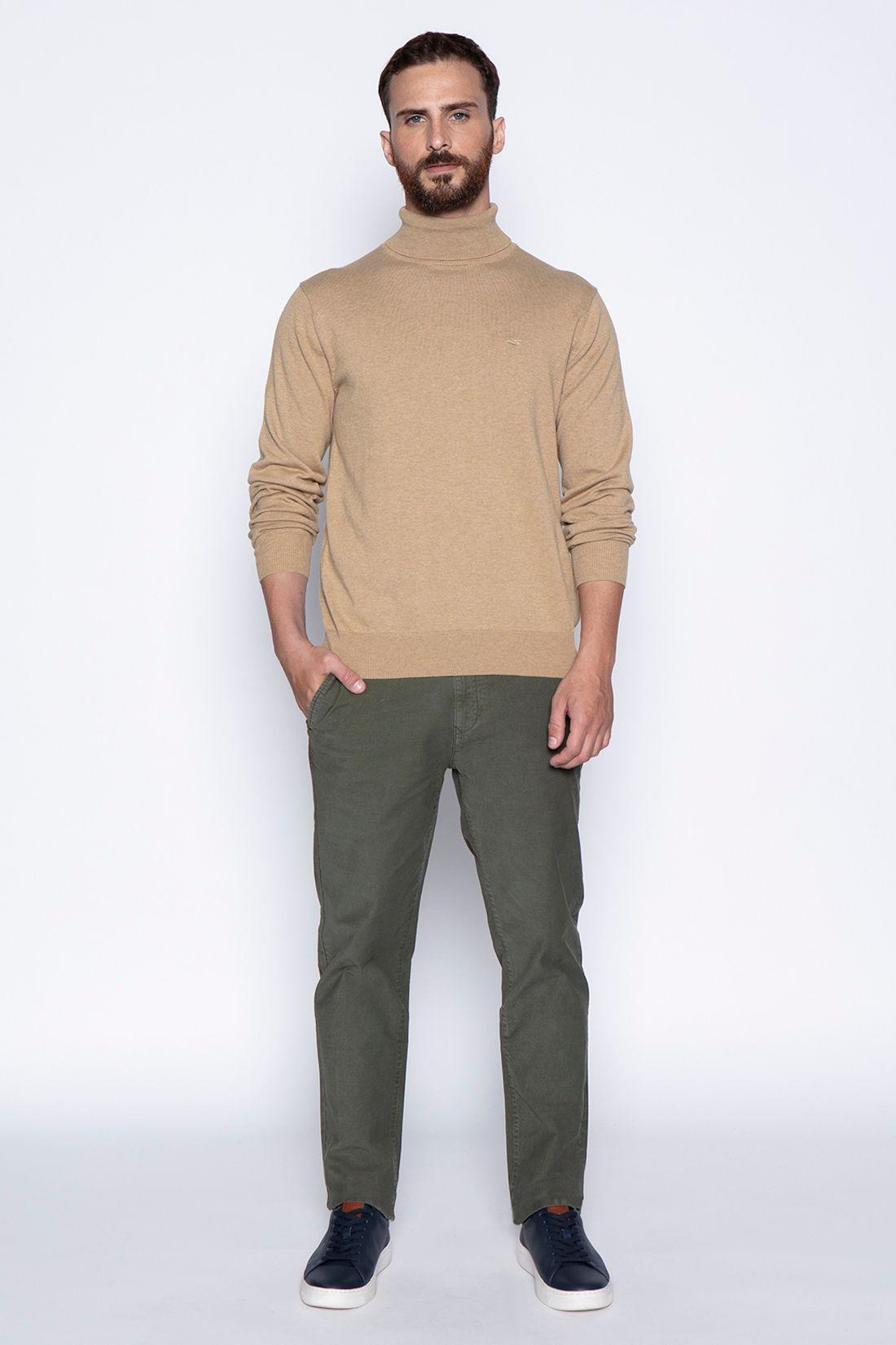 Sweater Smart Casual Turtle Neck Camel-3
