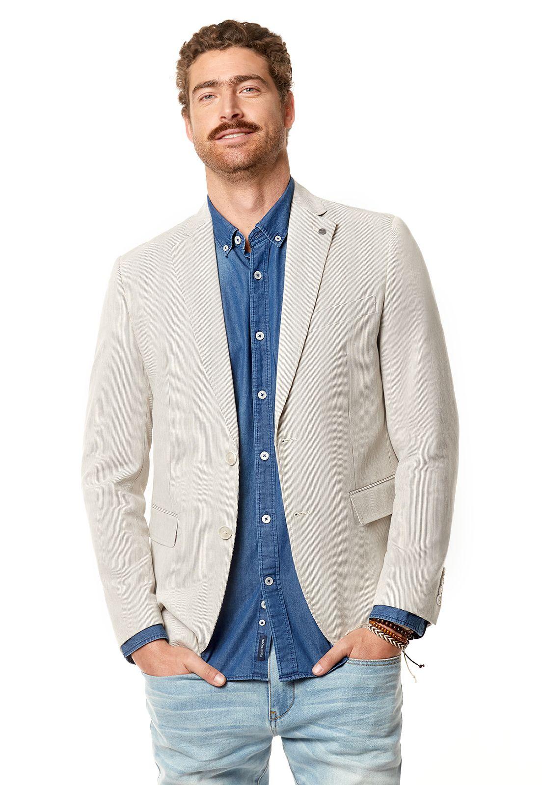 Blazer Striped Khaki-0