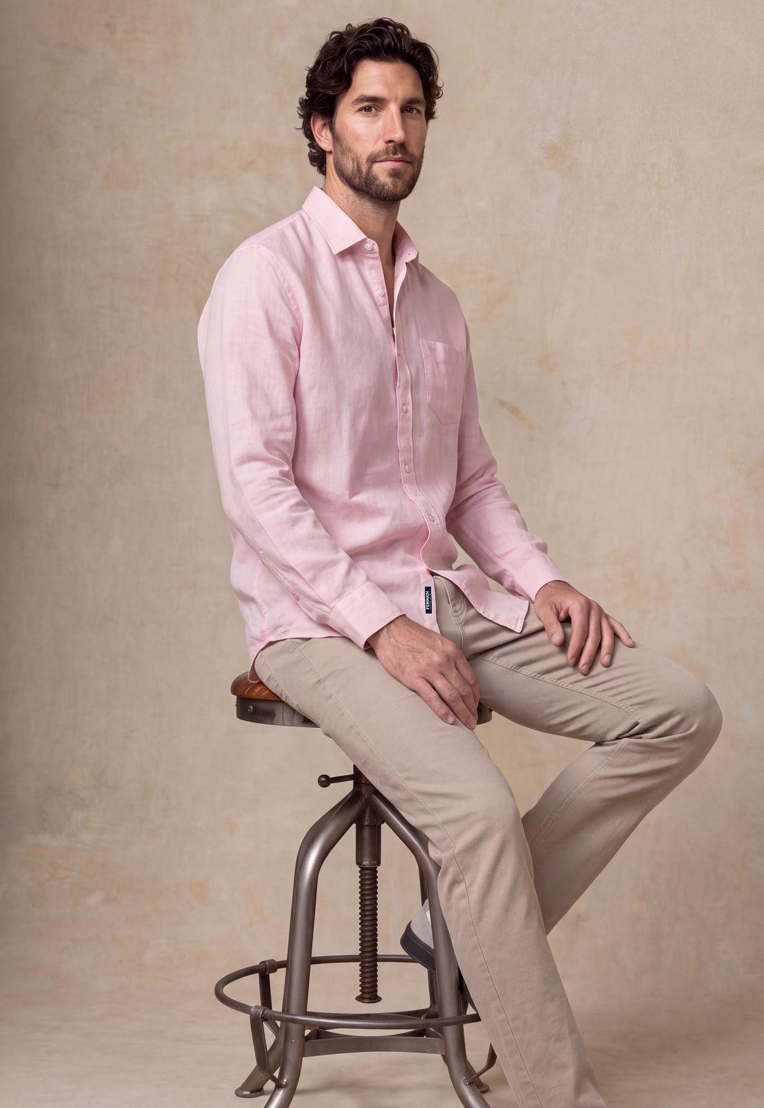 Camisa Lino Green Bay Pink-4