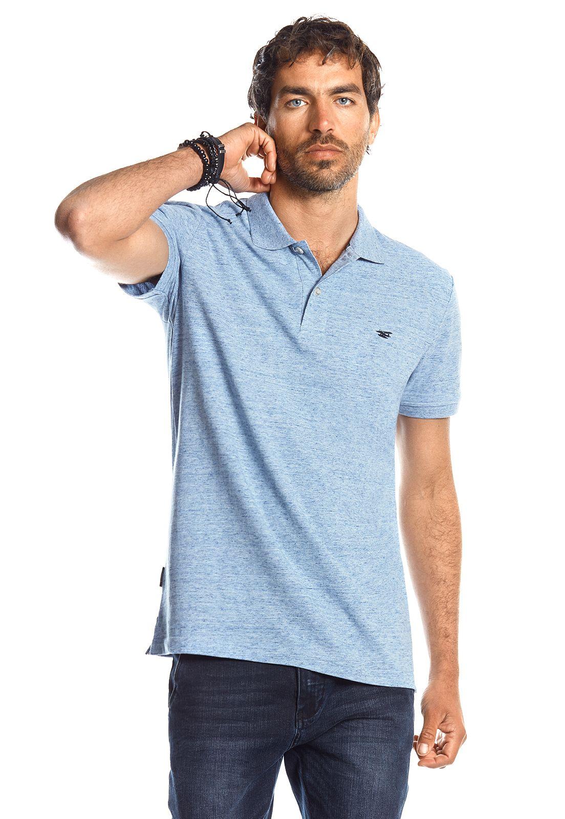 Polera Piqué Básica Ss22 Blue Melange-0