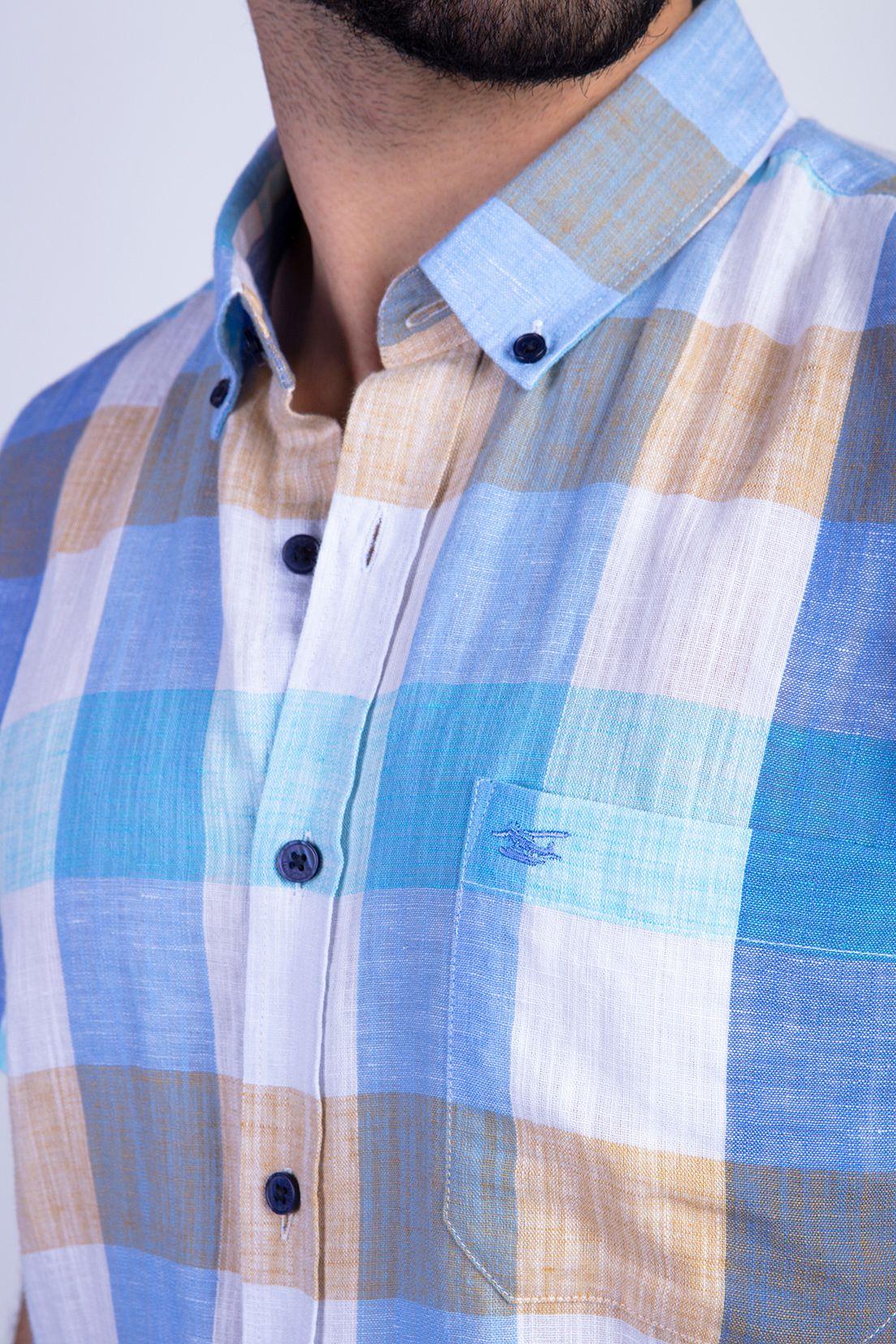 Camisa Cuadro Color F Blue-3