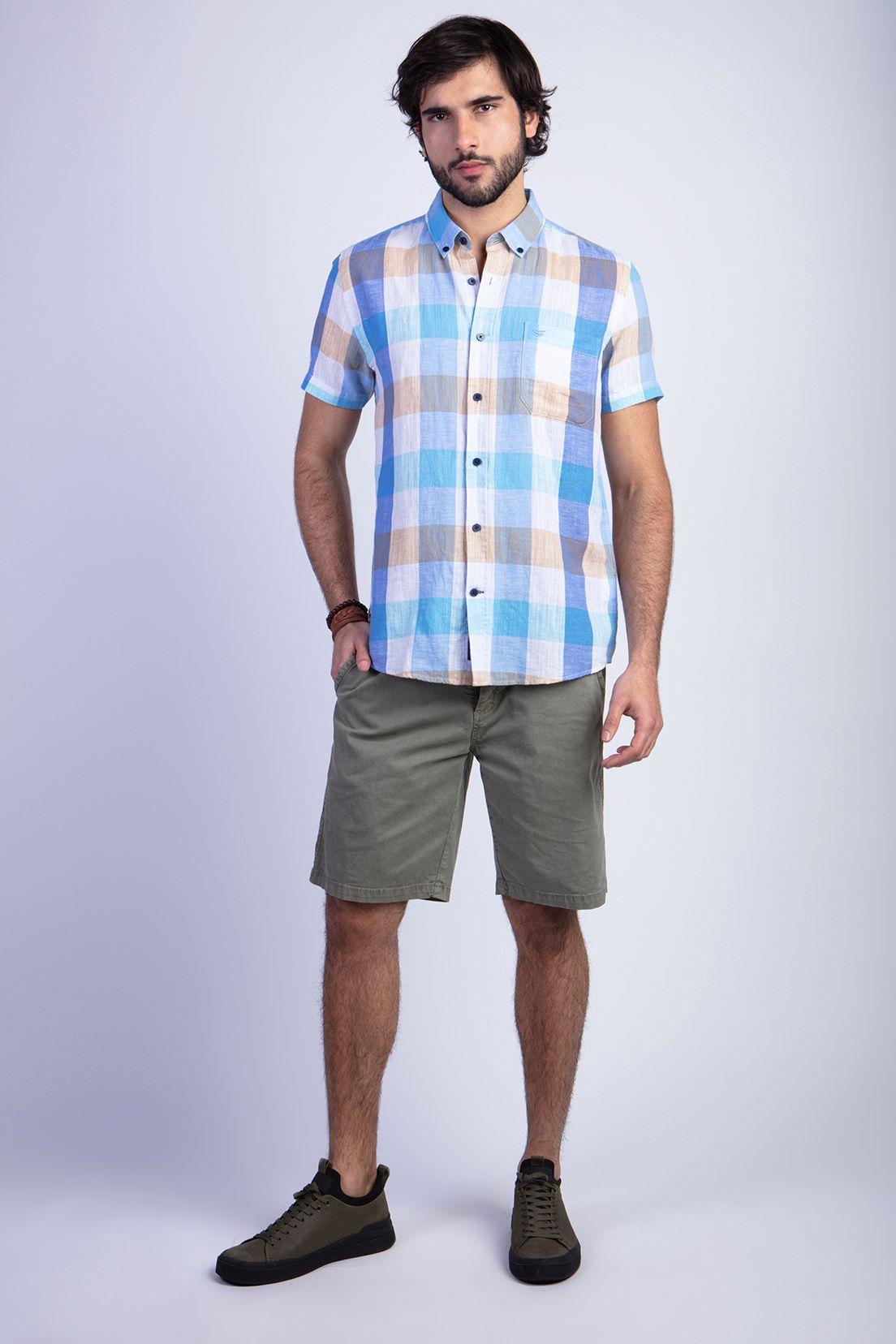 Camisa Cuadro Color F Blue-2