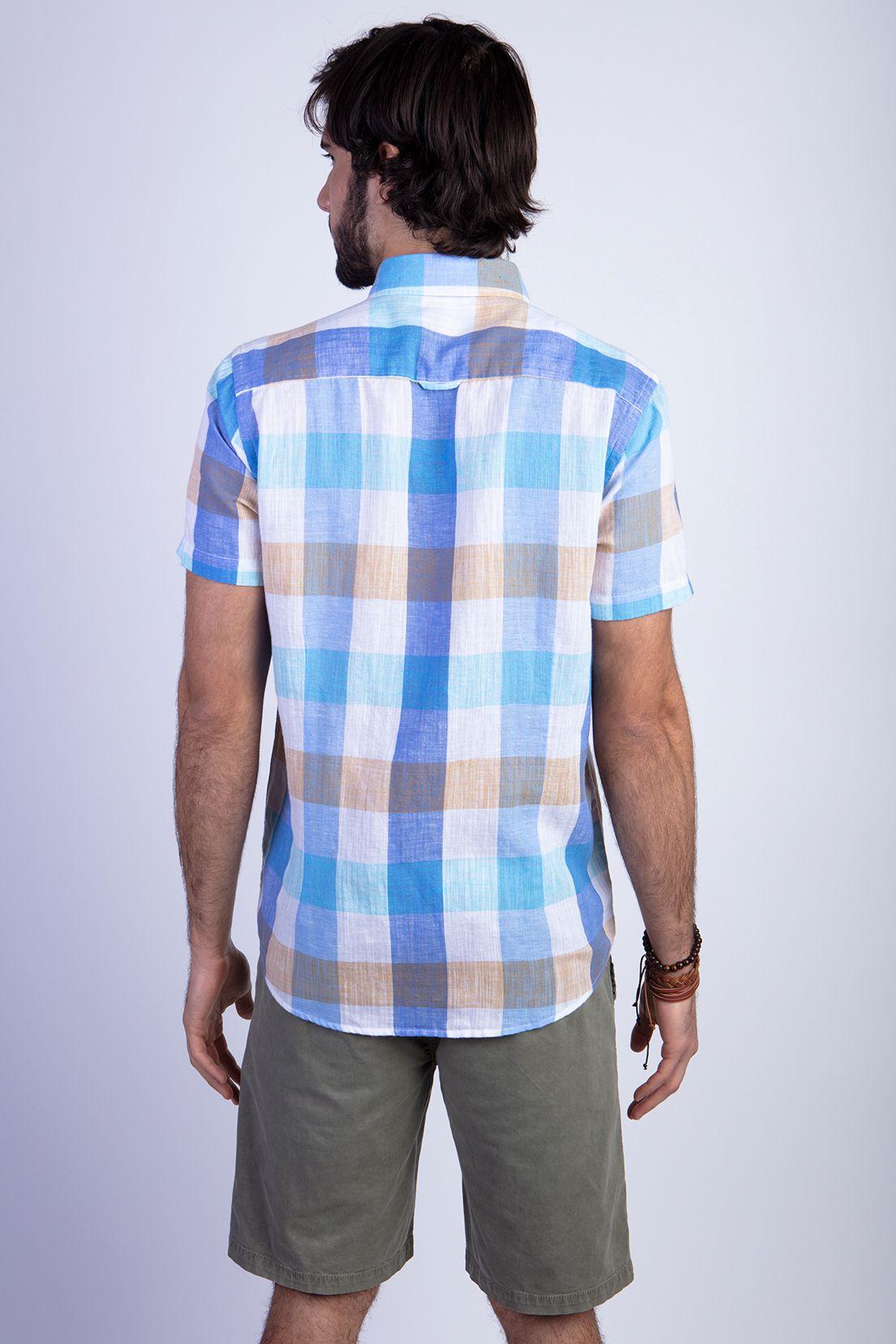Camisa Cuadro Color F Blue-1