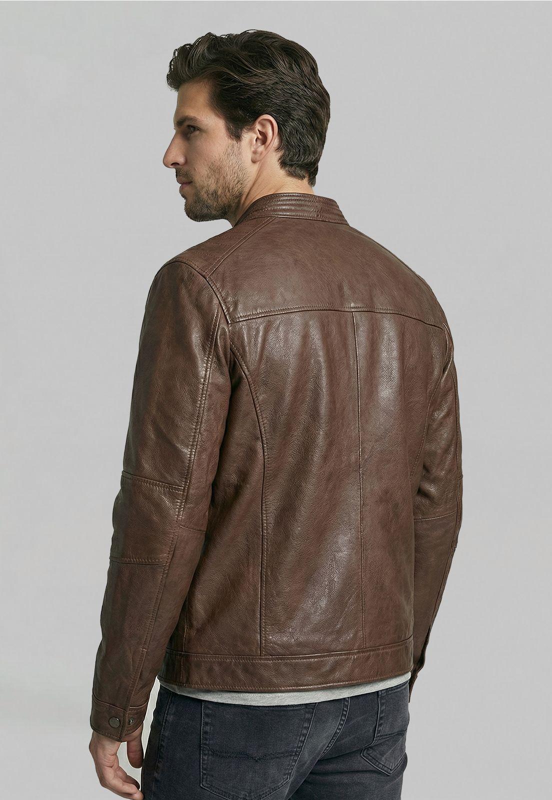 Chaqueta De Cuero Memphis Dk Camel-3