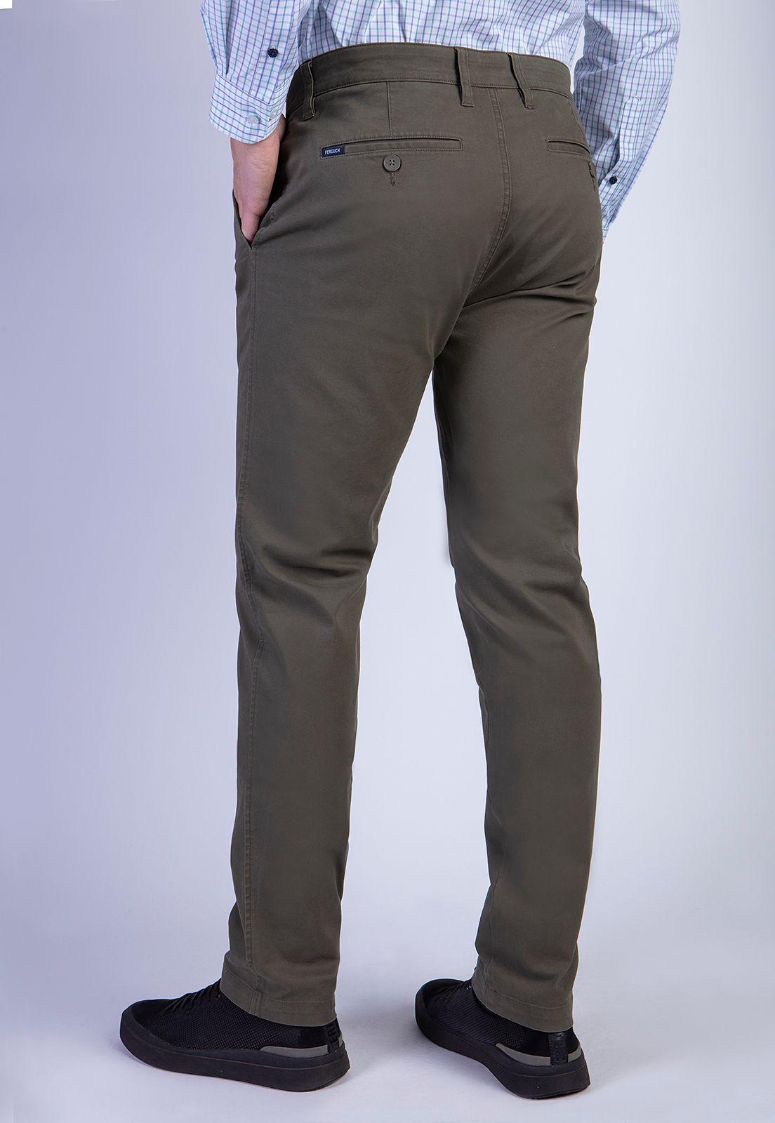 Pantalón Twill Slim /33 Military-1