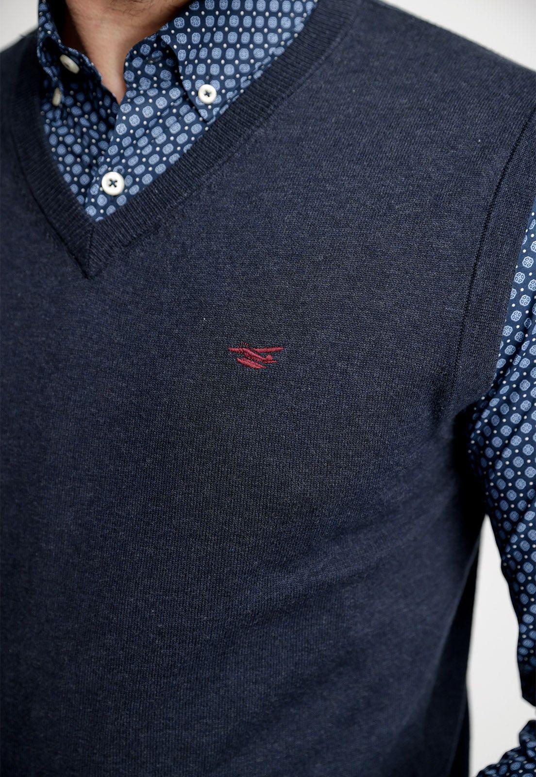 Sweater Sin Mangas Smart Casual Navy Melange-2