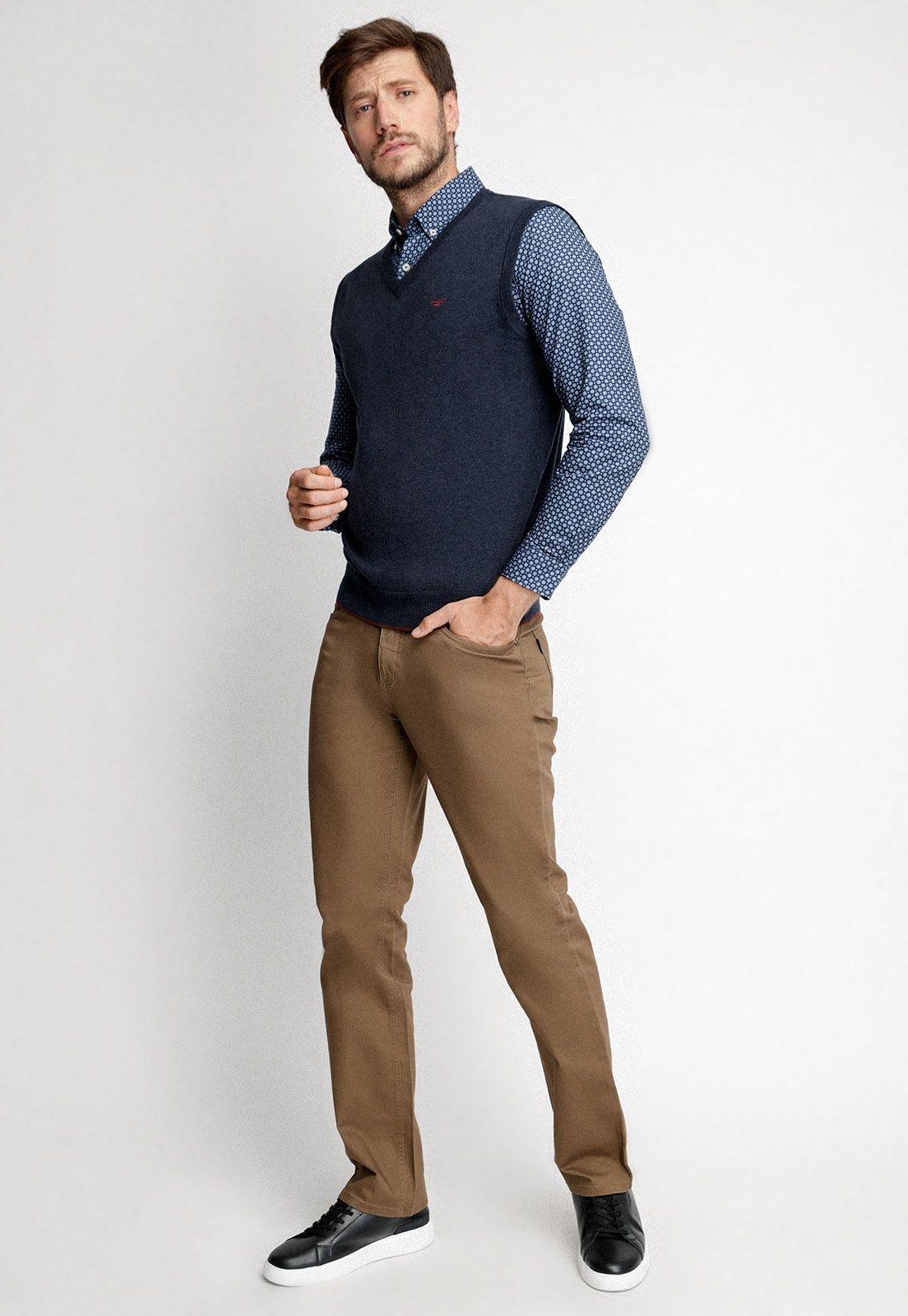 Sweater Sin Mangas Smart Casual Navy Melange-3