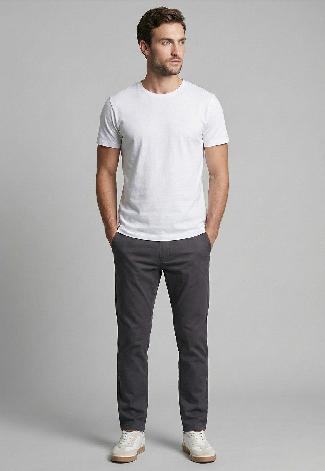 Pantalón Twill Without Pleats L/31 Dk Grey-1