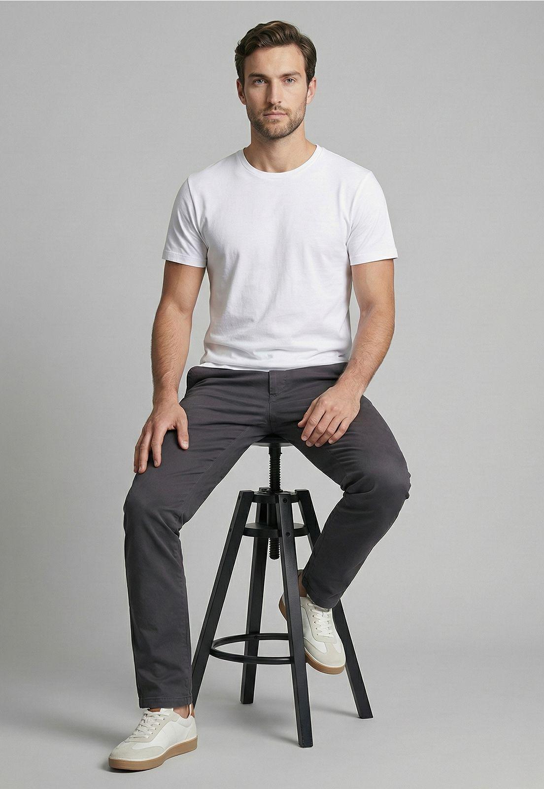 Pantalón Twill Without Pleats L/31 Dk Grey-4