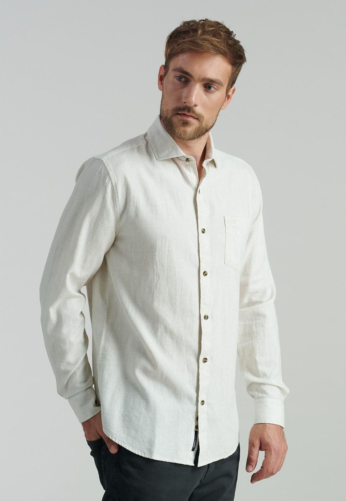 Camisa Weston Fr Ecru Melange-0