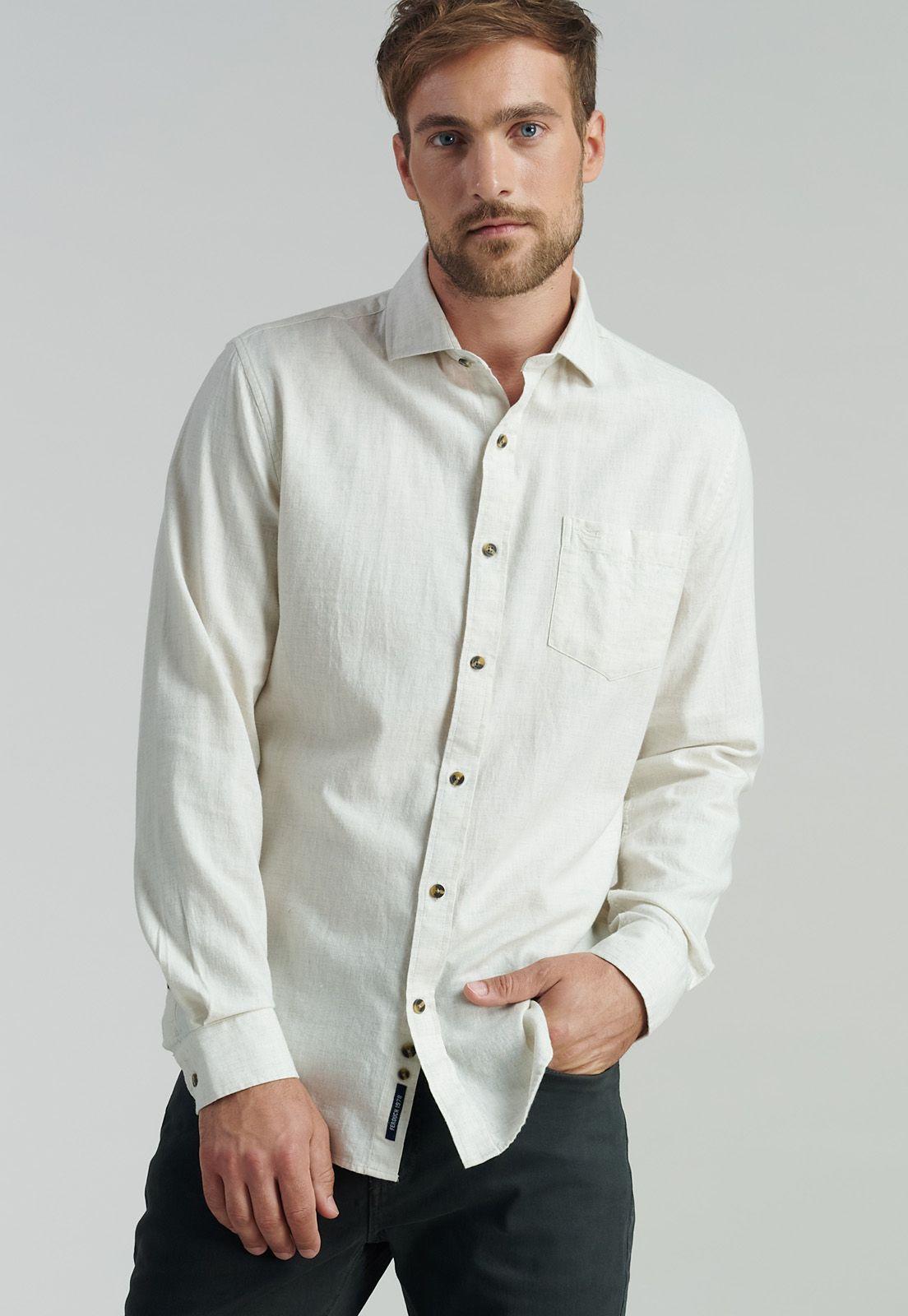 Camisa Weston Fr Ecru Melange-4