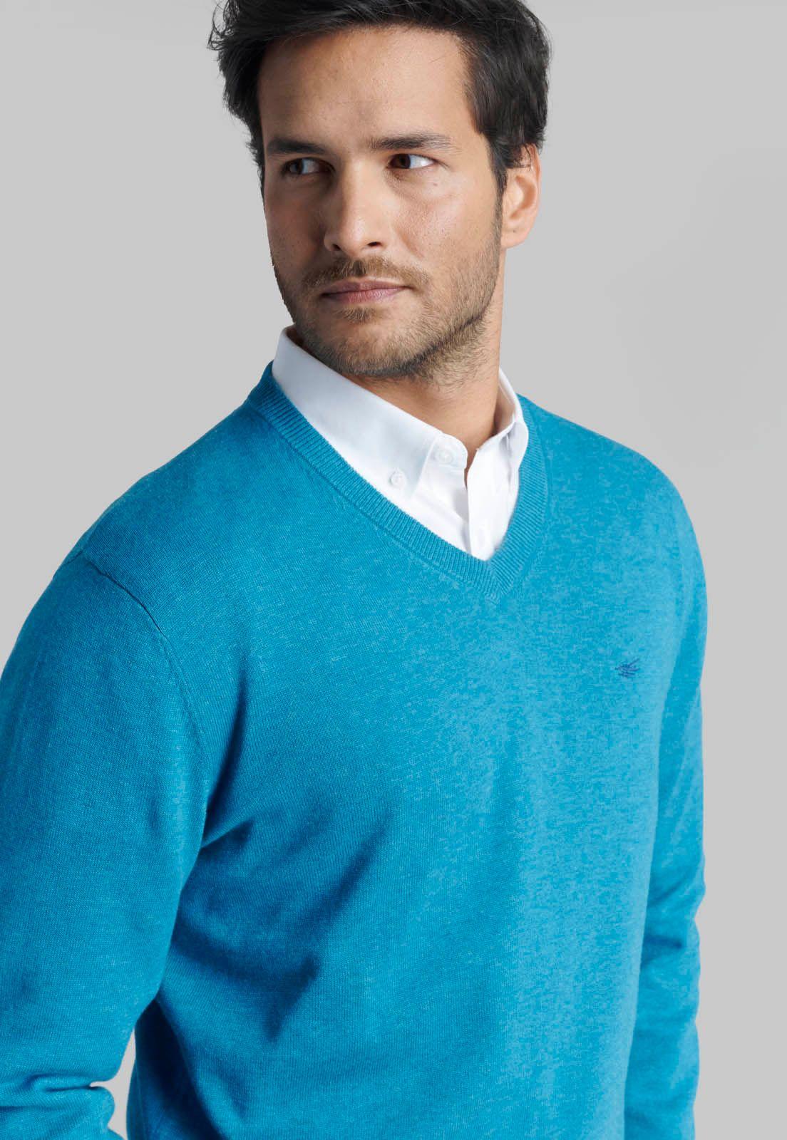 Sweater V Neck Melange Fr River-2