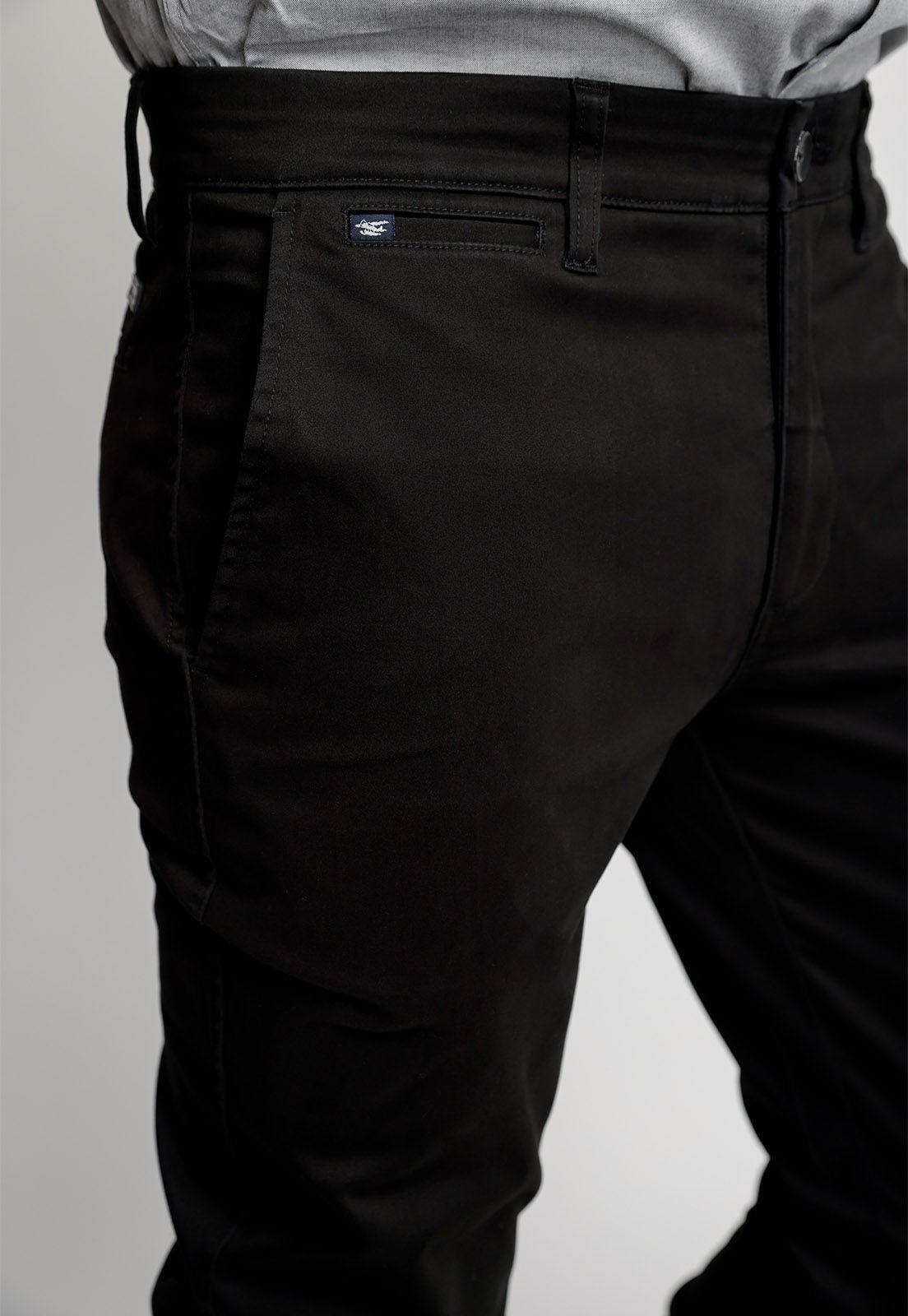 Pantalón Twill Sin Pliegues Slim L/33 Black-2