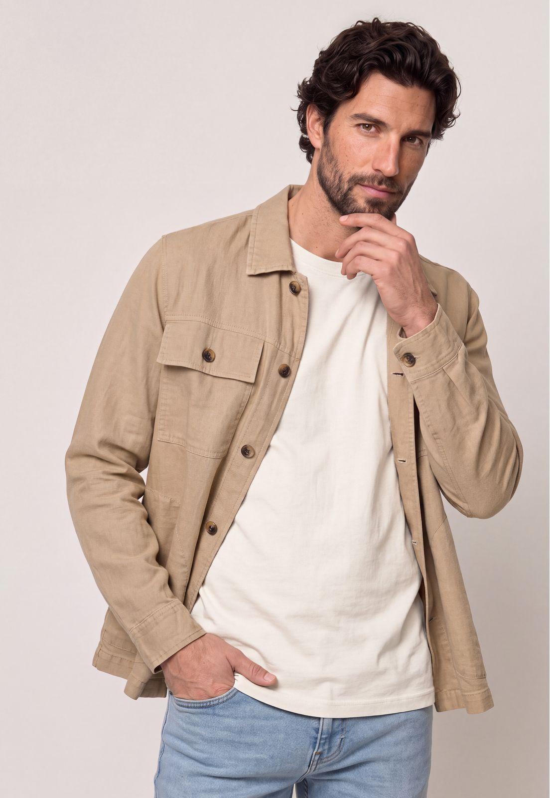 Chaqueta Khaki Cheviot-0