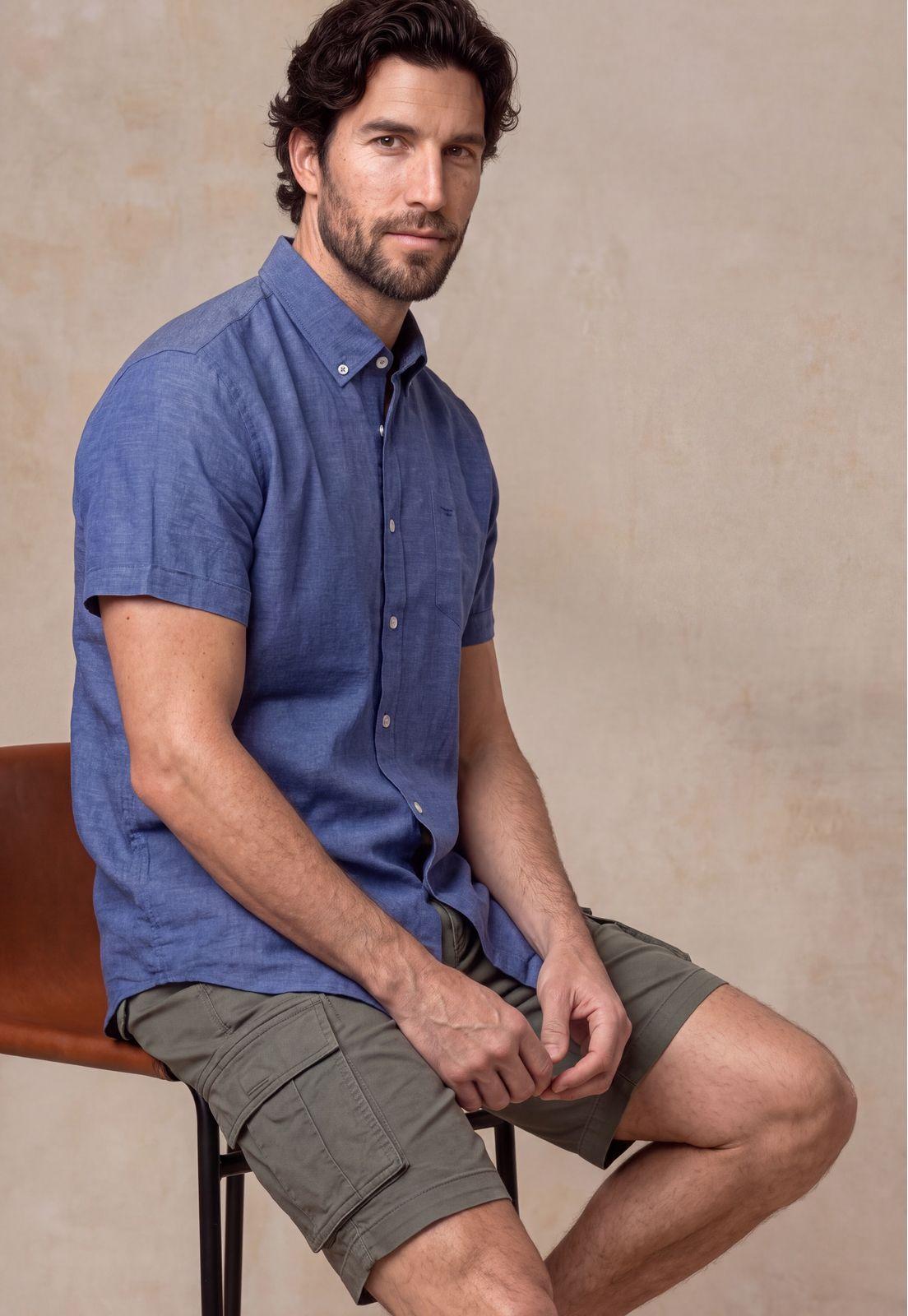 Camisa Sport Lino Atlanta Navy-4