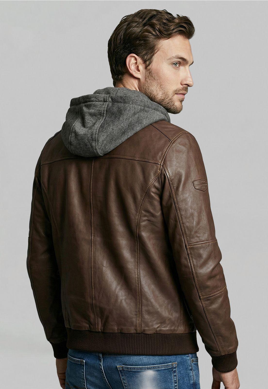 Chaqueta De Cuero Covington Dk Brown-3