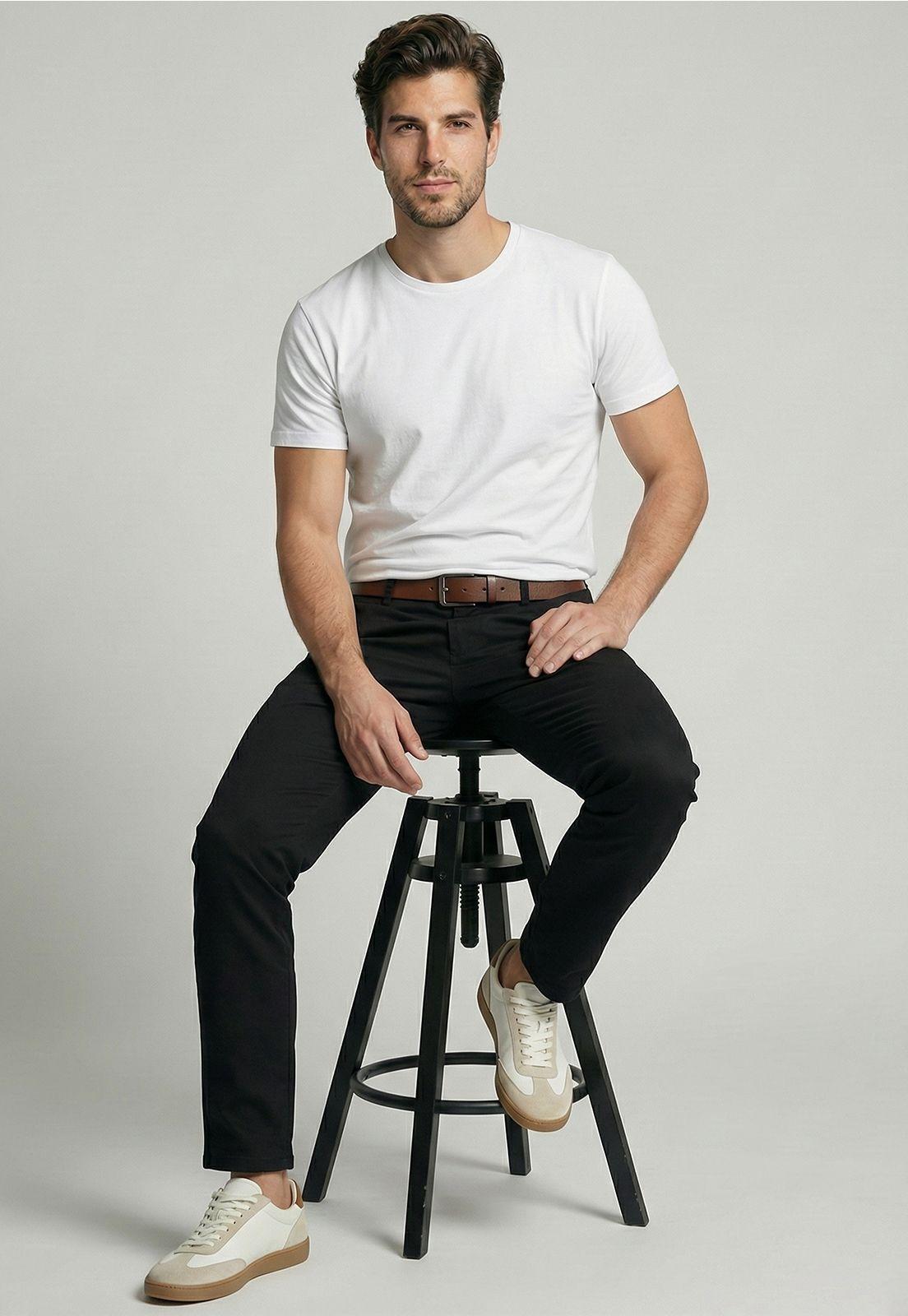 Pantalón Twill Without Pleats L/31 Black-4